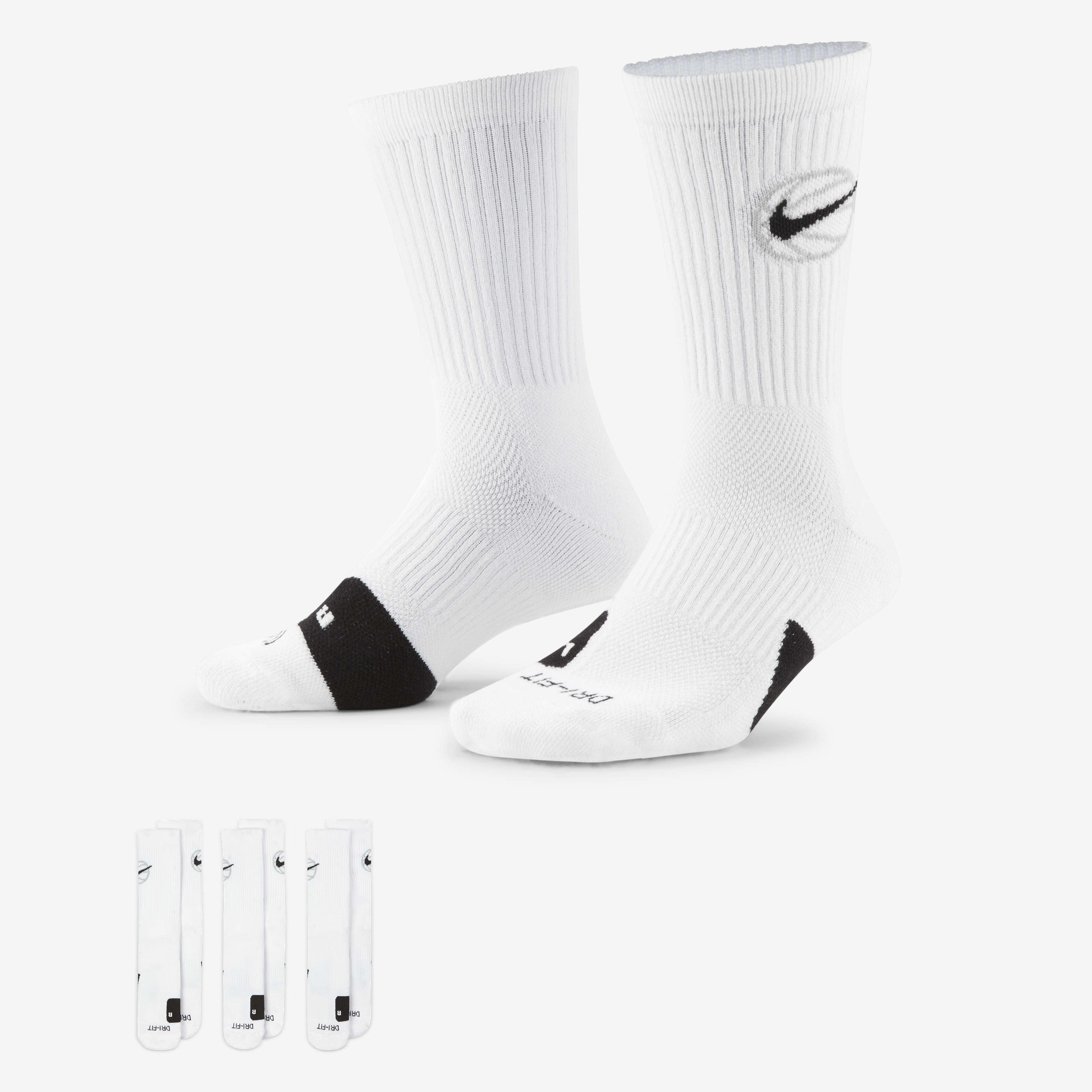 White basketball shoes with black socks top