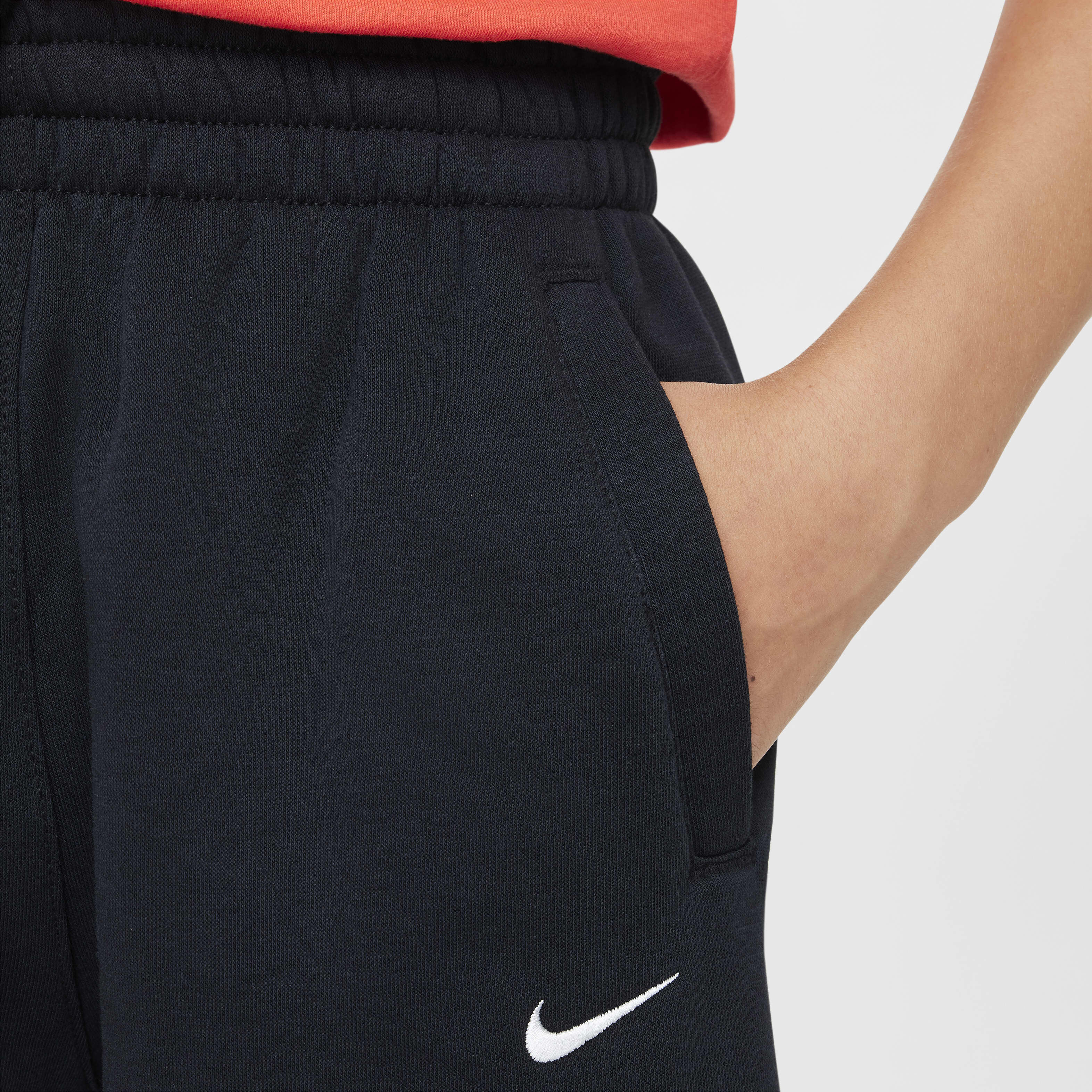 Buy Nike Sportswear Club Fleece Older Kids Girls Loose Trousers Black Metallic Silver Nike Kuwait Official