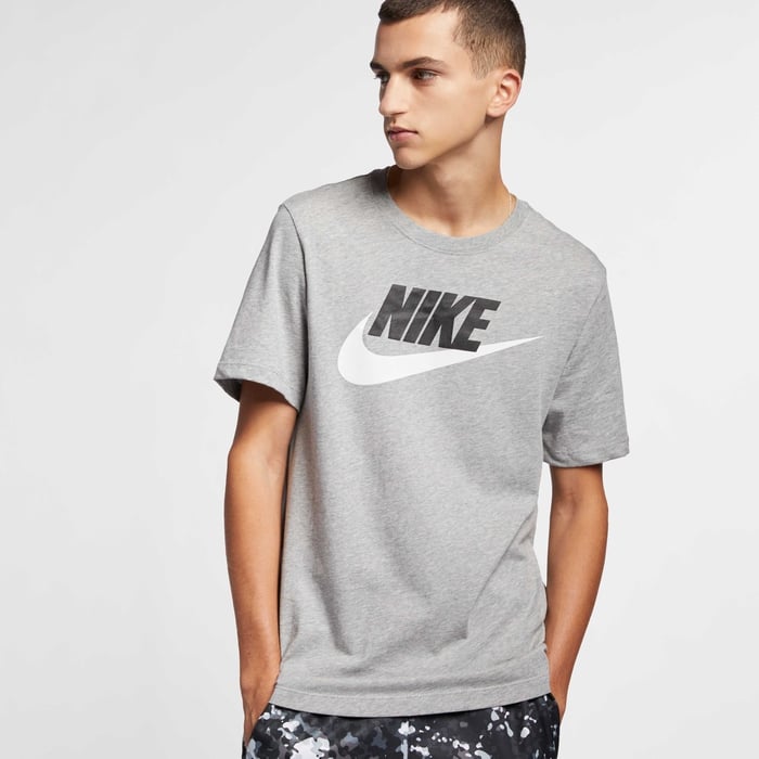 Buy Nike Sportswear Men's T-Shirt Dark Grey Heather/Black/White
