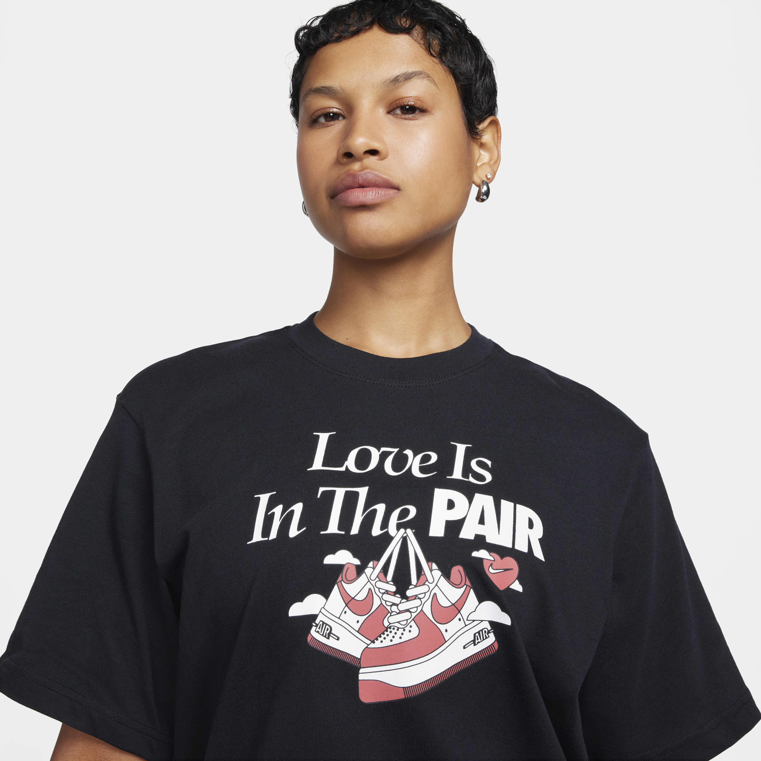 Buy Nike Sportswear Women s Boxy T Shirt Black White Adobe Nike Kuwait Official