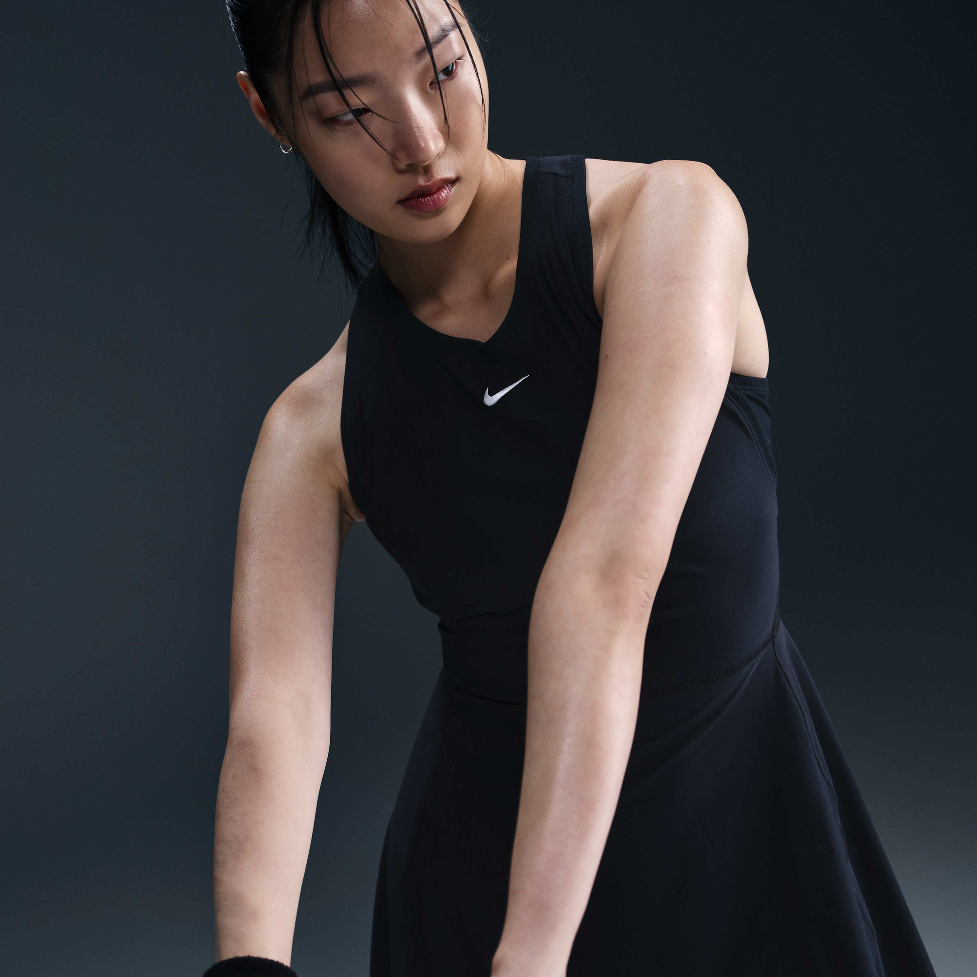 ワンピース NIKE Woman Dress Black FQ1780 010 Nike Victory Dress - Black/White | Midwest Racquet Sports