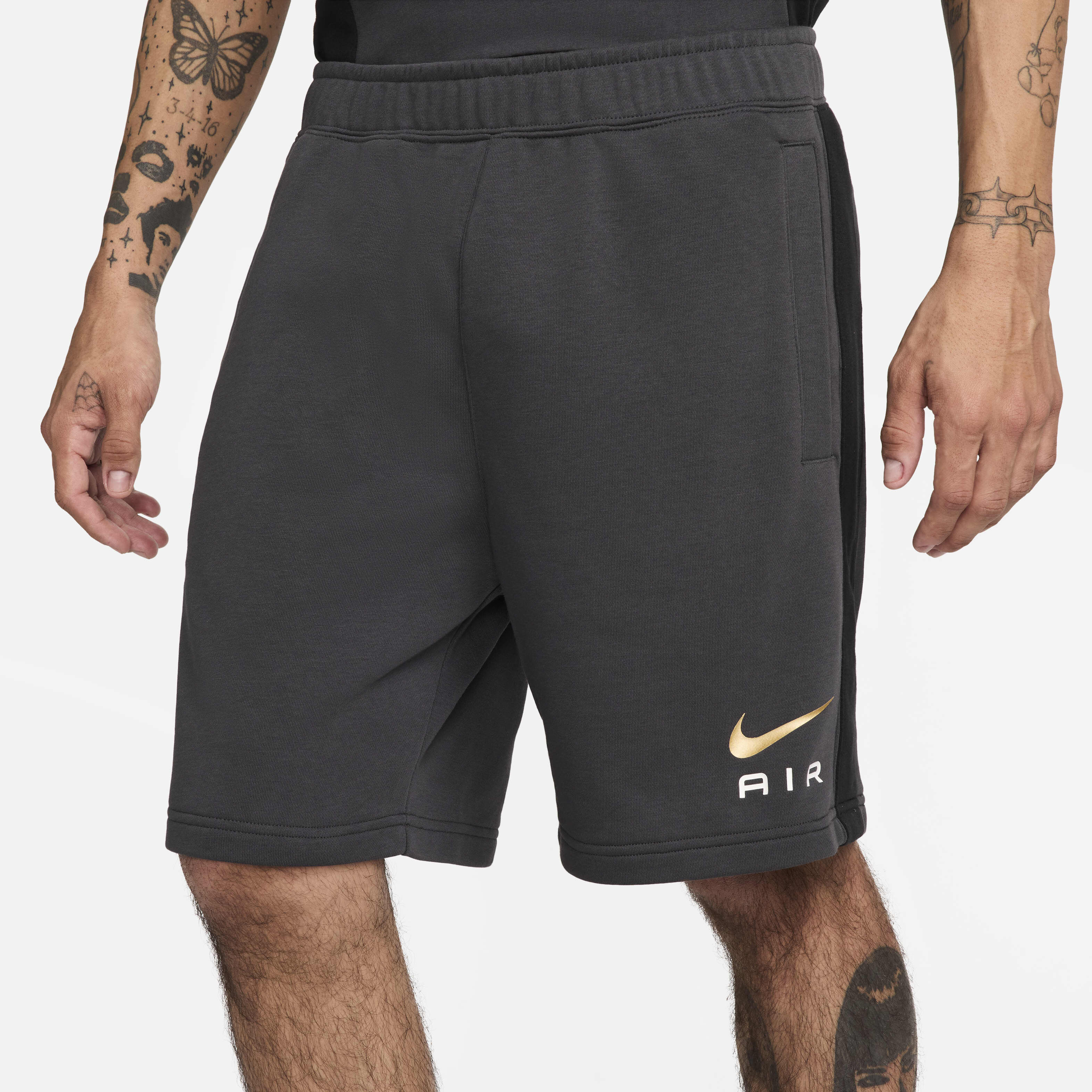 Buy Nike Air Men s French Terry Shorts Dark Smoke Grey Black Nike Kuwait Official