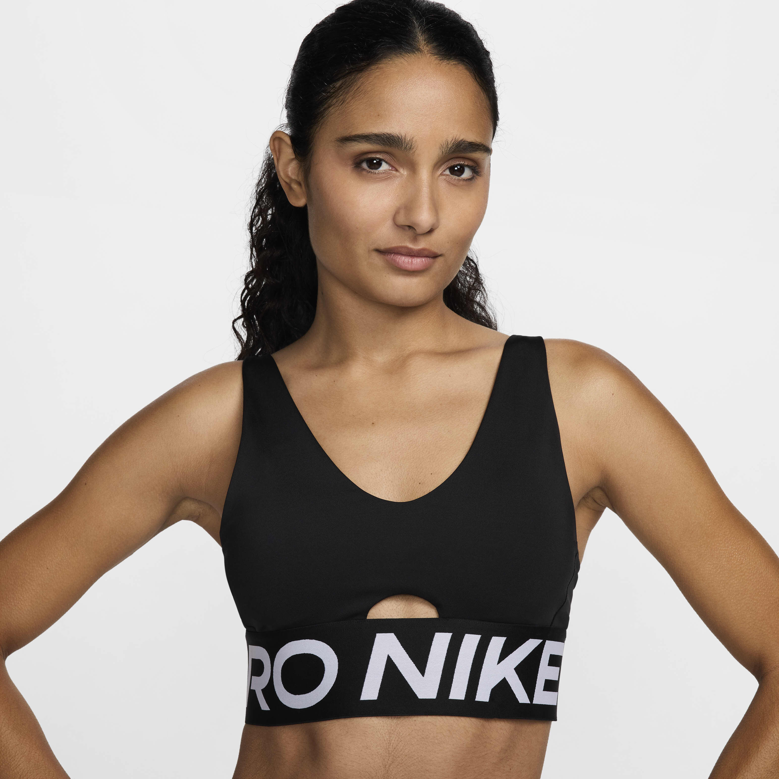 Nike pro indy logo sports bra store