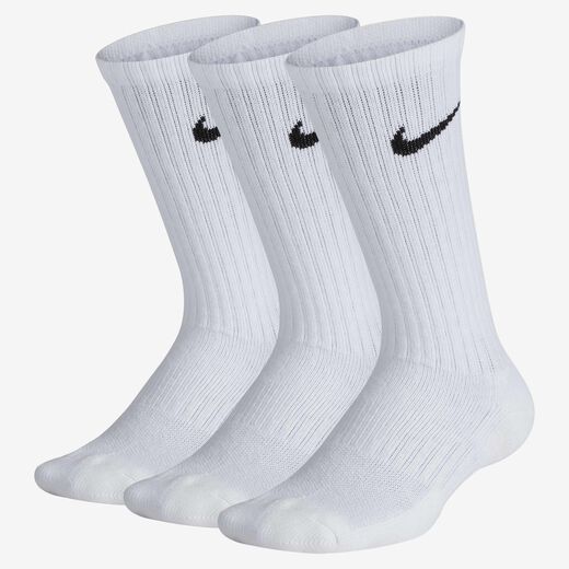 Socks-Nike, Nike Everyday, Kids' Cushioned Crew Socks (3 Pairs)
