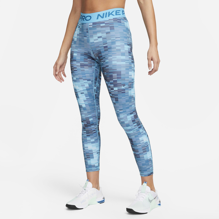 Buy Nike Pro Women's Mid-Rise 7/8 All-Over Print Leggings Baltic