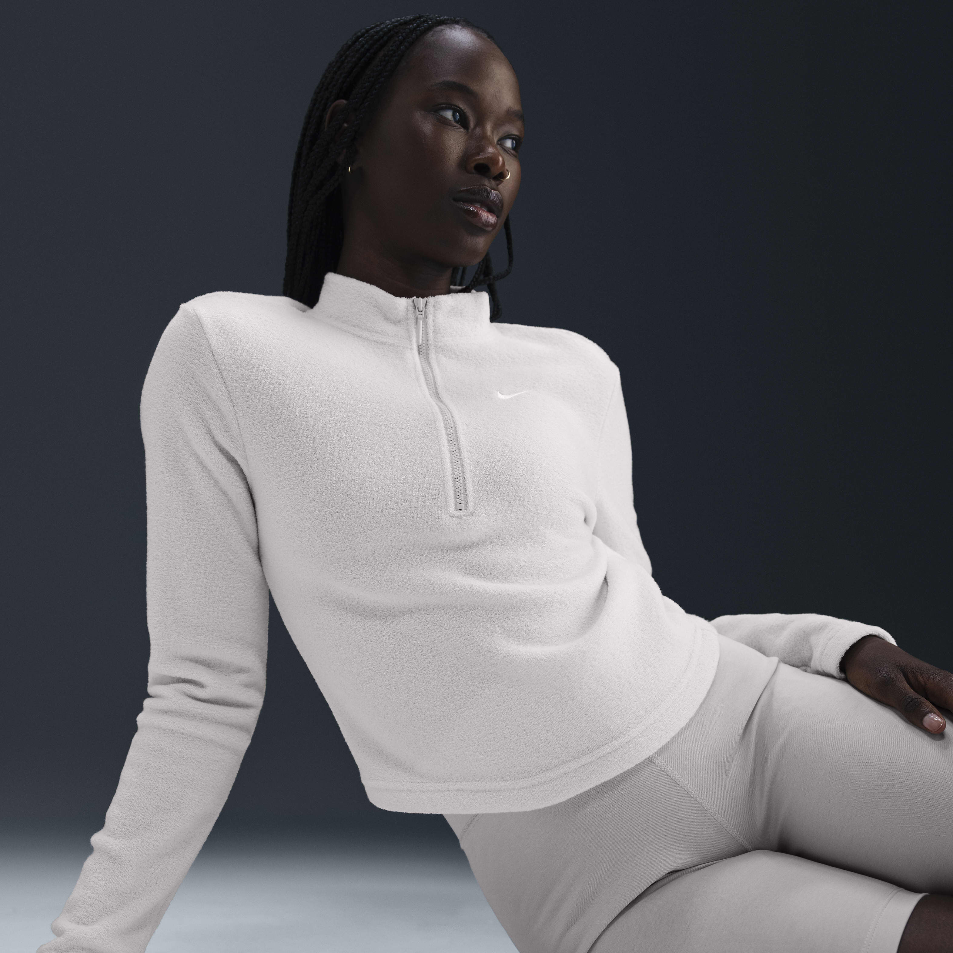 Nike® Women's Club Fleece Sleeve Swoosh Half-Zip Pullover