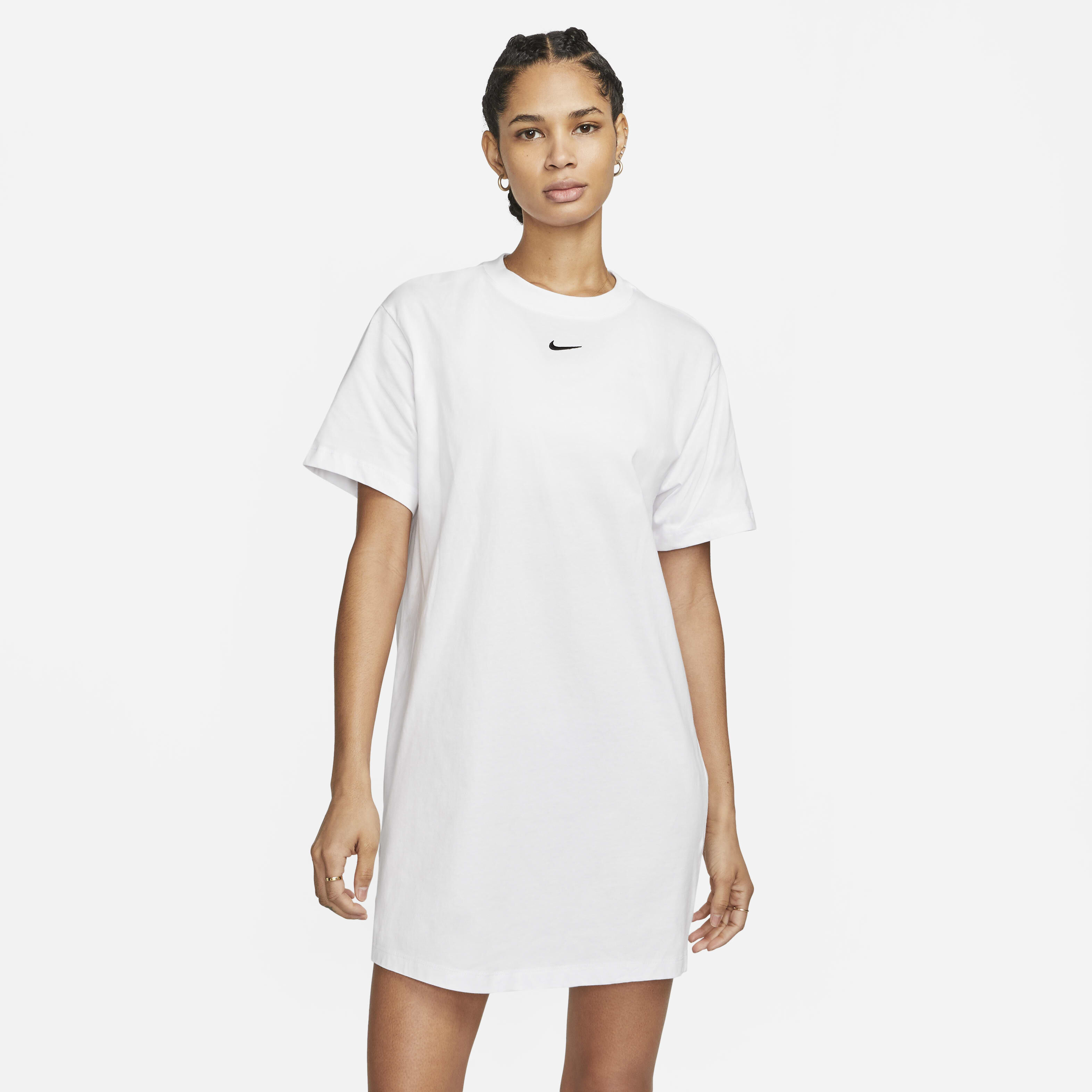 Buy Nike Sportswear Chill Knit Women s Oversized T Shirt Dress White Black Nike Kuwait Official
