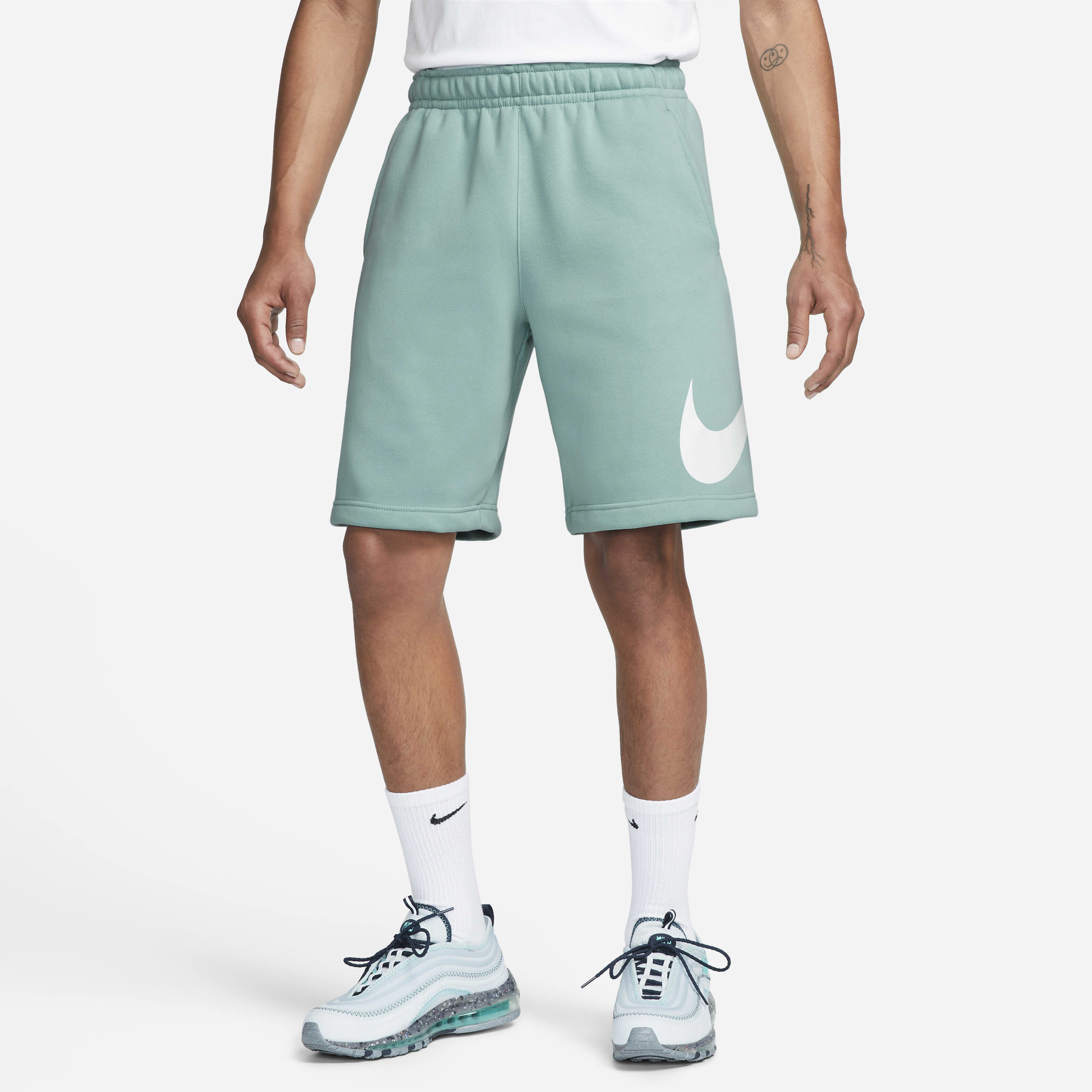 Buy Nike Sportswear Club Men's Graphic Shorts Mineral/White