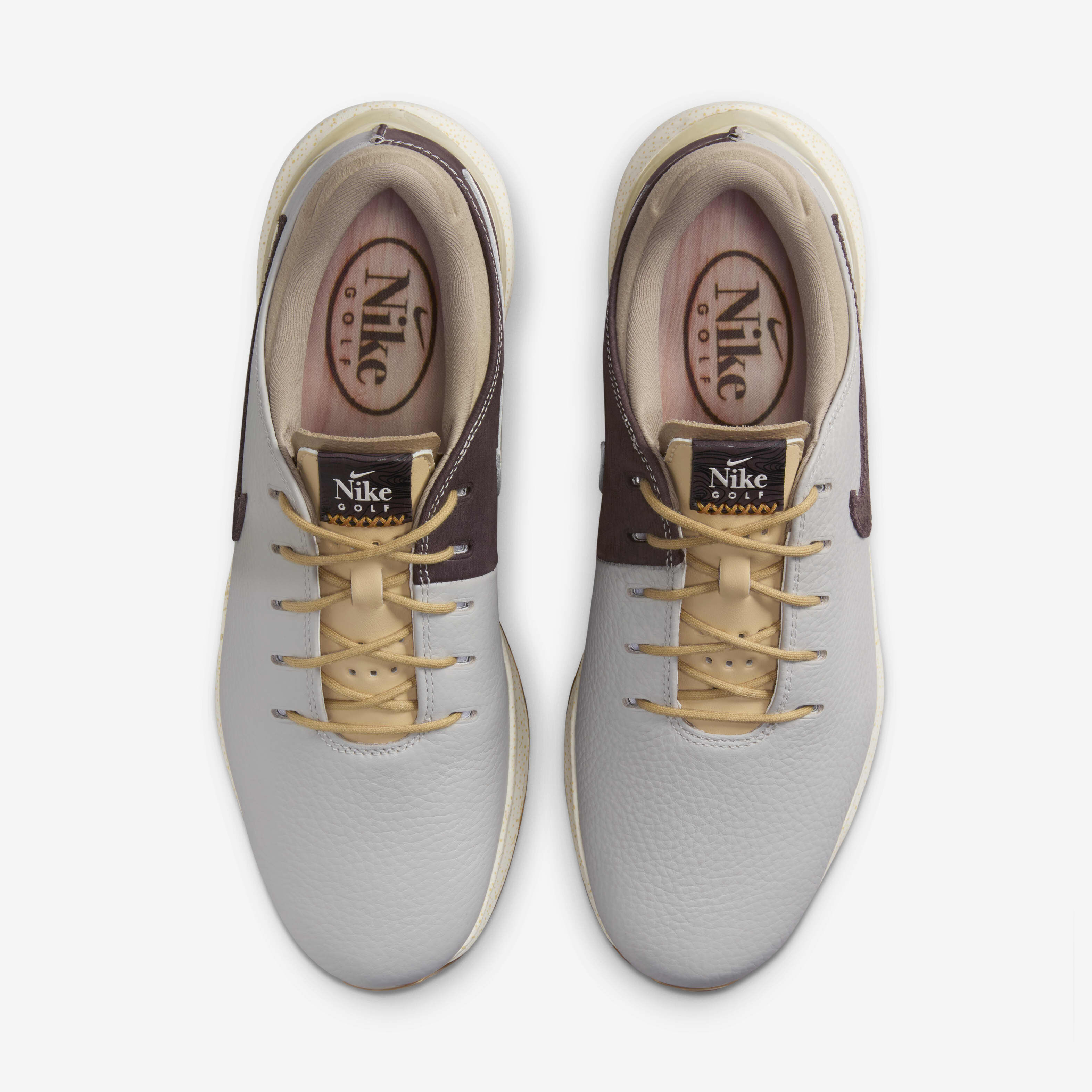 Nike golf shoes gold cheap