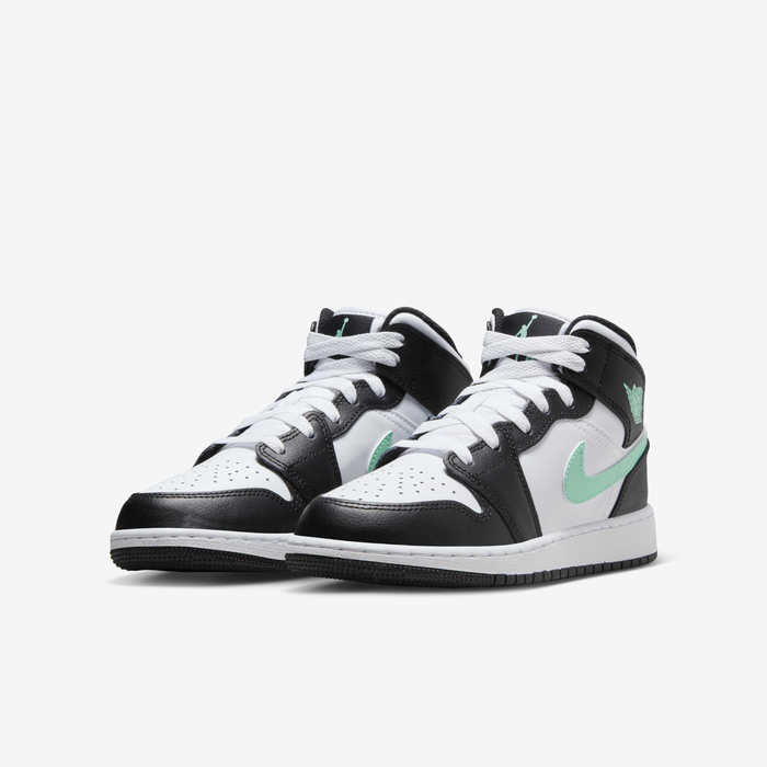 Buy Air Jordan Mid Older Kids' Shoes White/Black/Green Glow