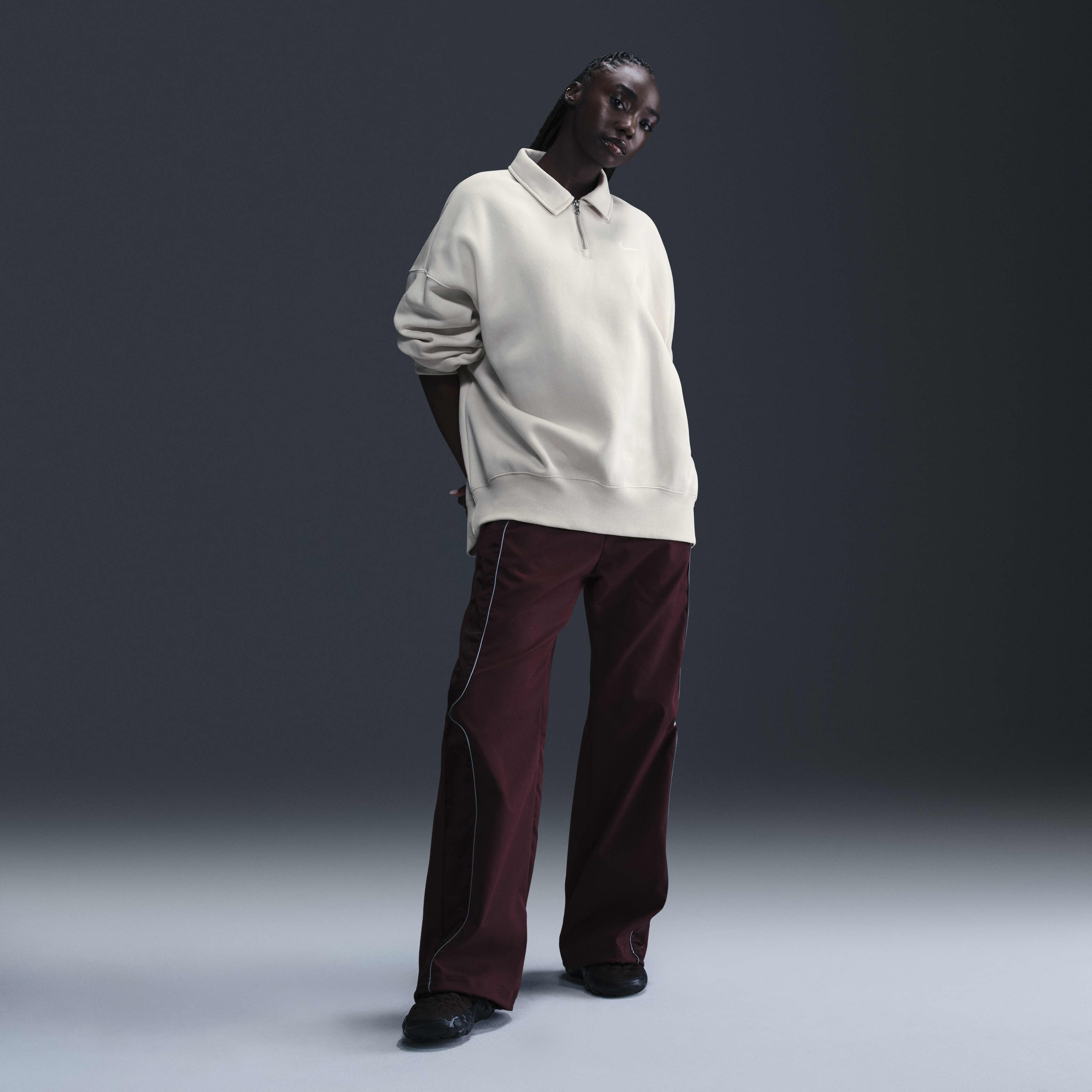 Buy Nike Sportswear Phoenix Fleece Women's Oversized 1/4-Zip Polo - Light  Orewood Brown/Sail | Nike Kuwait Official