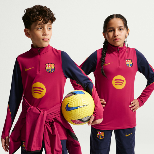 Kids' Clothing-Nike, F.C. Barcelona Strike, Older Kids' Nike Dri-FIT Football Knit Drill Top