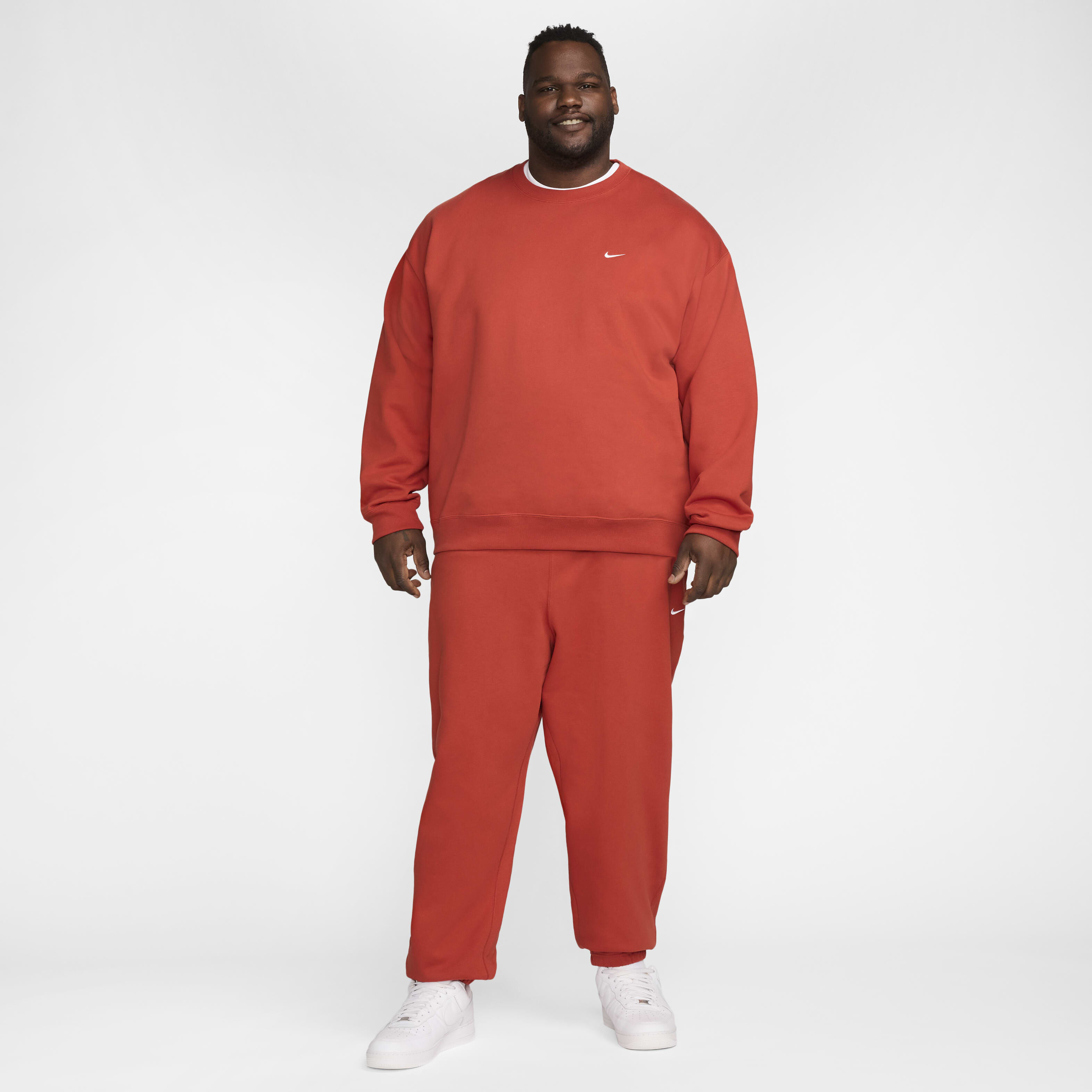 Buy Nike Solo Swoosh Men's Fleece Crew - Dragon Red/White