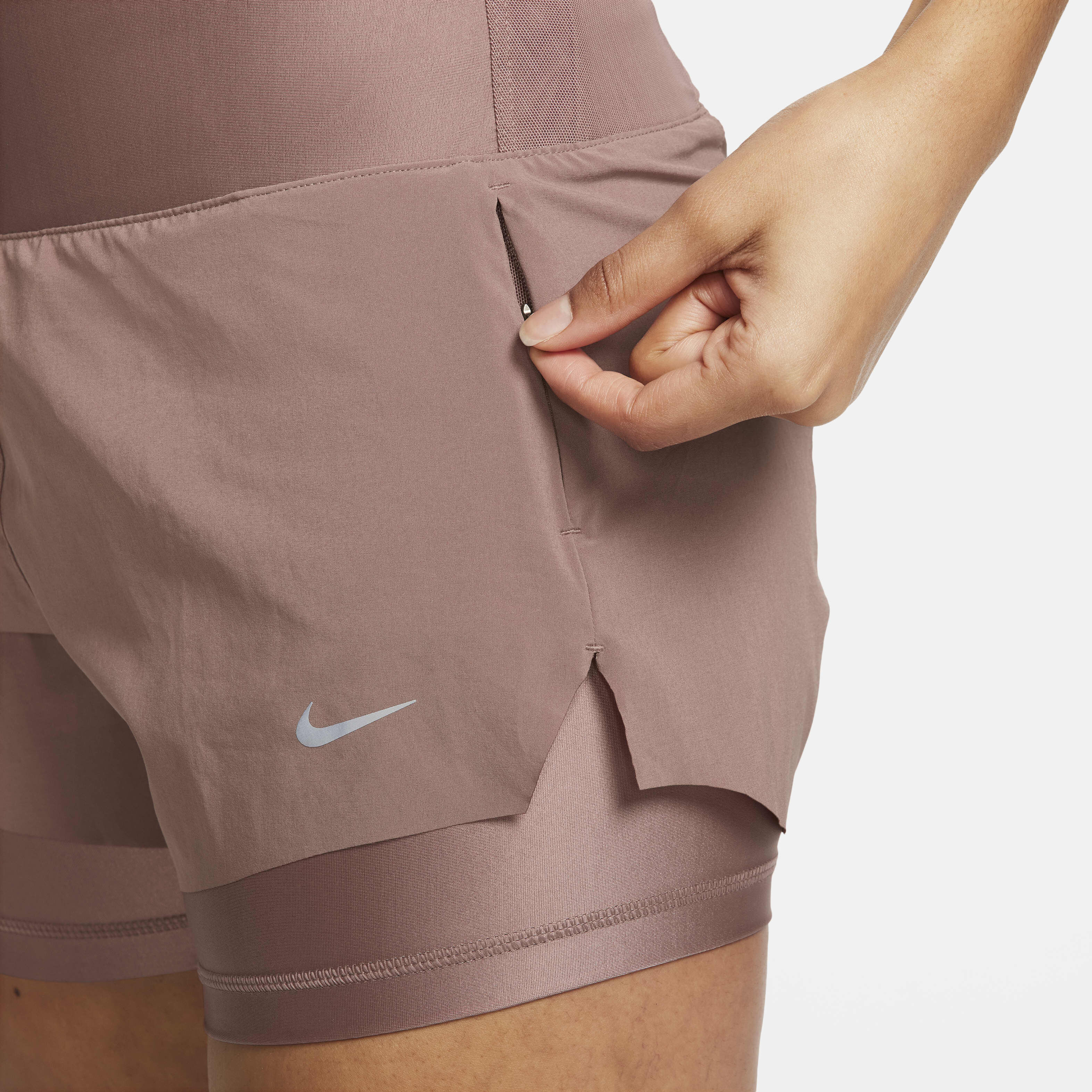 Buy Nike Dri FIT Swift Women s Mid Rise 8cm approx. 2 in 1 Running Shorts with Pockets Nike Kuwait Official