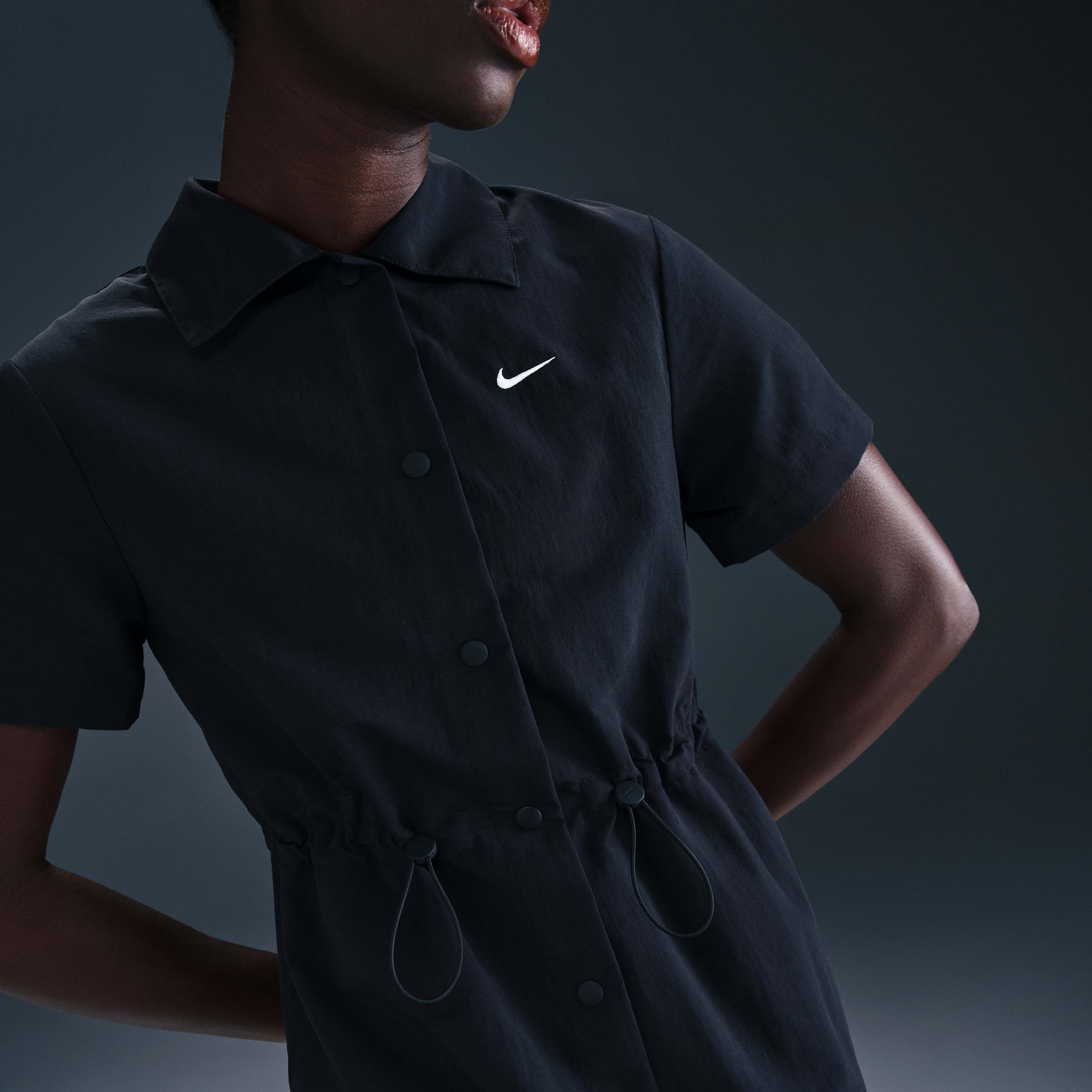 ★ Nike★ Sportswear Everything Woven Short Sleeve Mini Dre Nike Sportswear Everything Wovens Short-Sleeve Mini Dress in