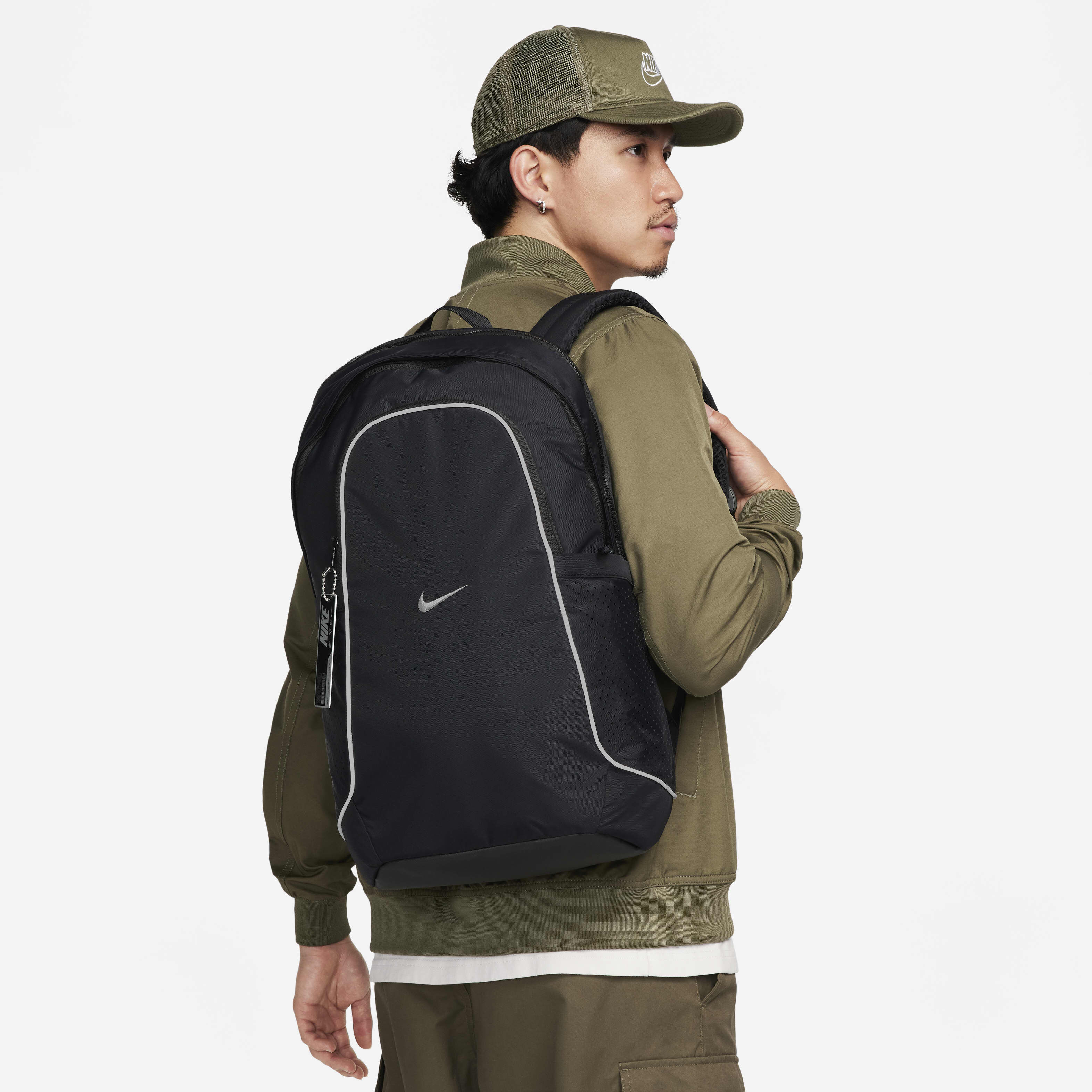 Buy Nike Sportswear Essentials Backpack (20L) - Black/Black/Metallic Silver  @ Nike Kuwait