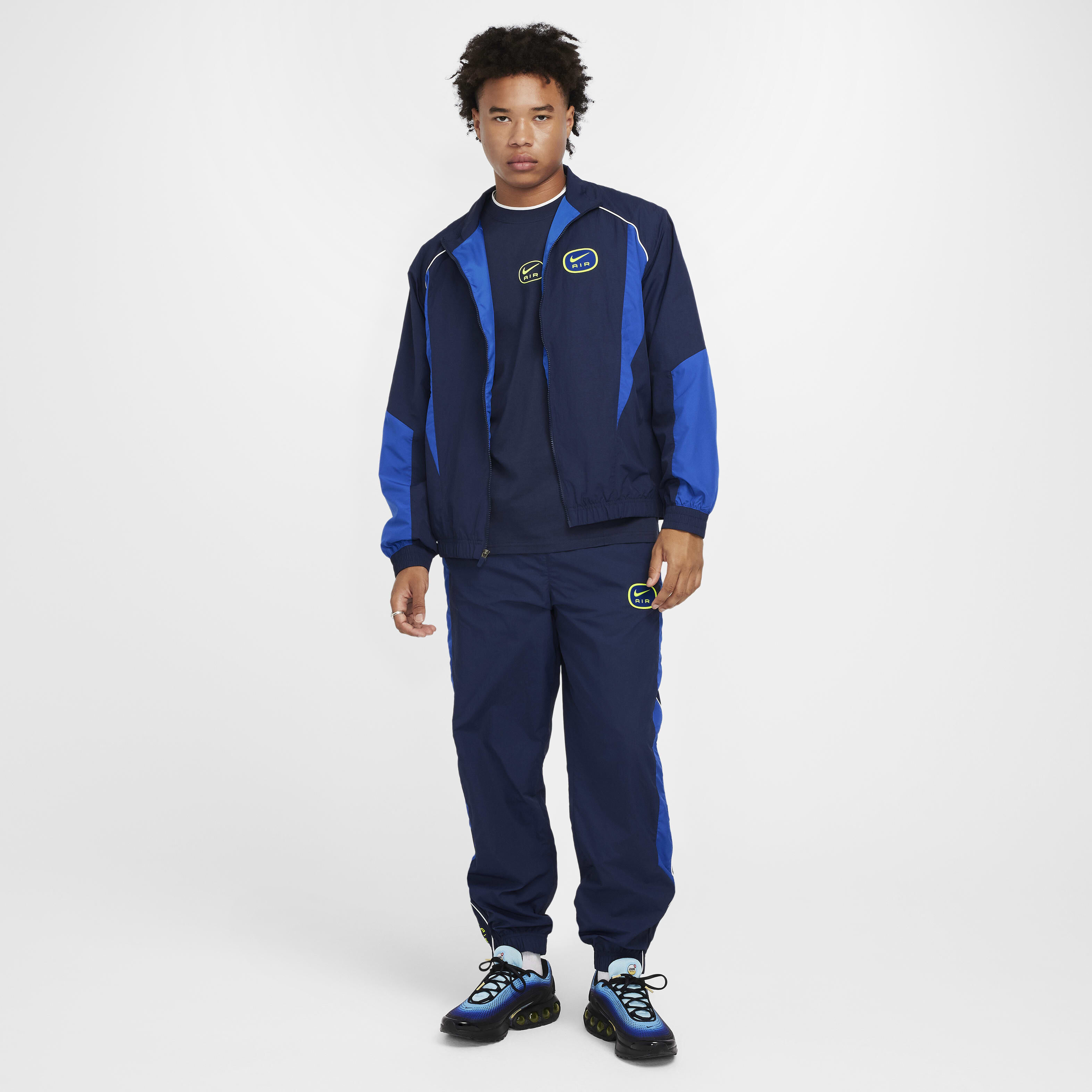 Nike blue tracksuit top sales