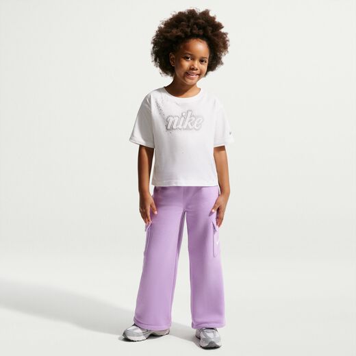 Kids' Short Sleeves Shirts-Nike, Nike, Little Kids' Swoosh Sparkle Boxy T-Shirt