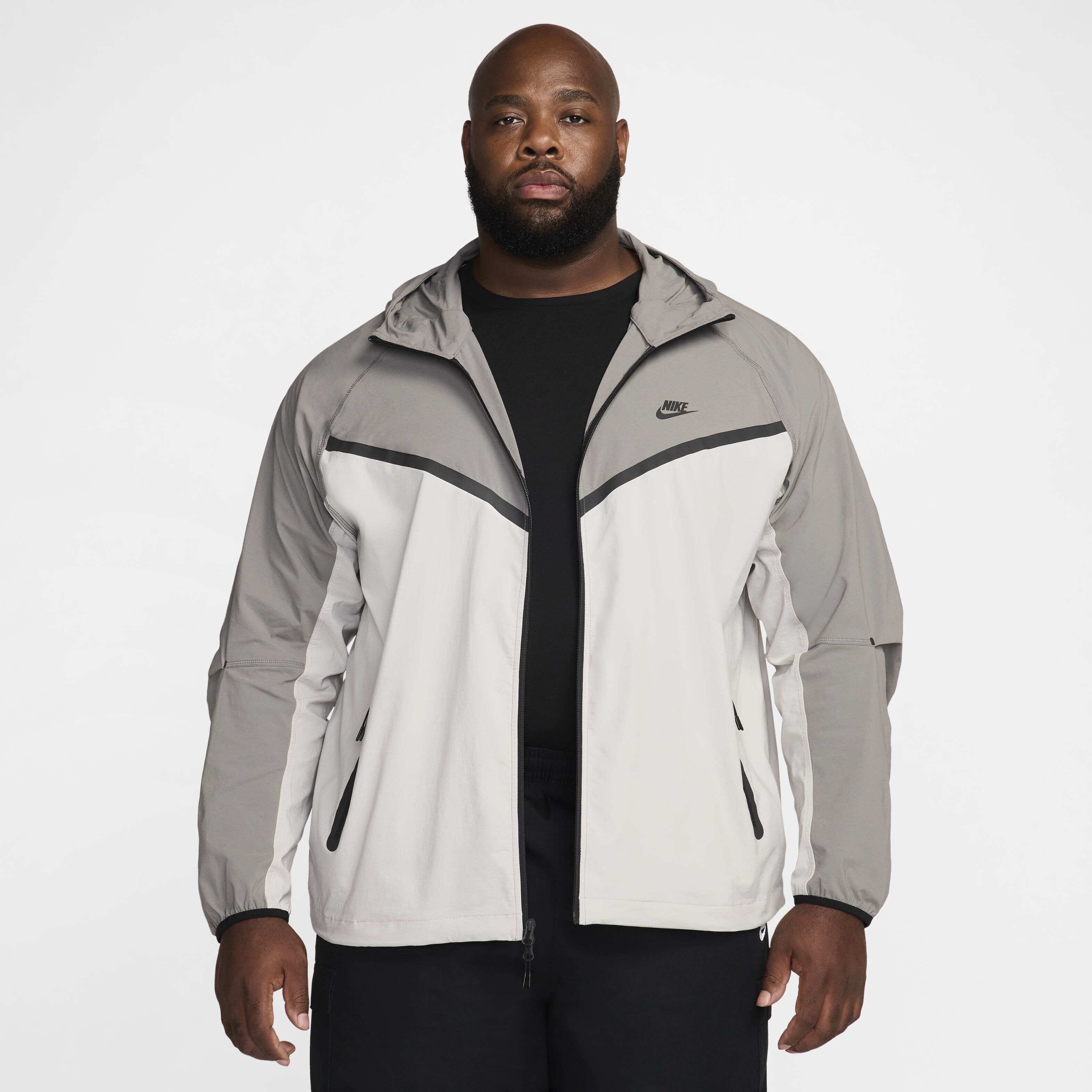 Buy Nike Tech Men s Woven Jacket Light Iron Ore Flat Pewter Black Nike Kuwait Official