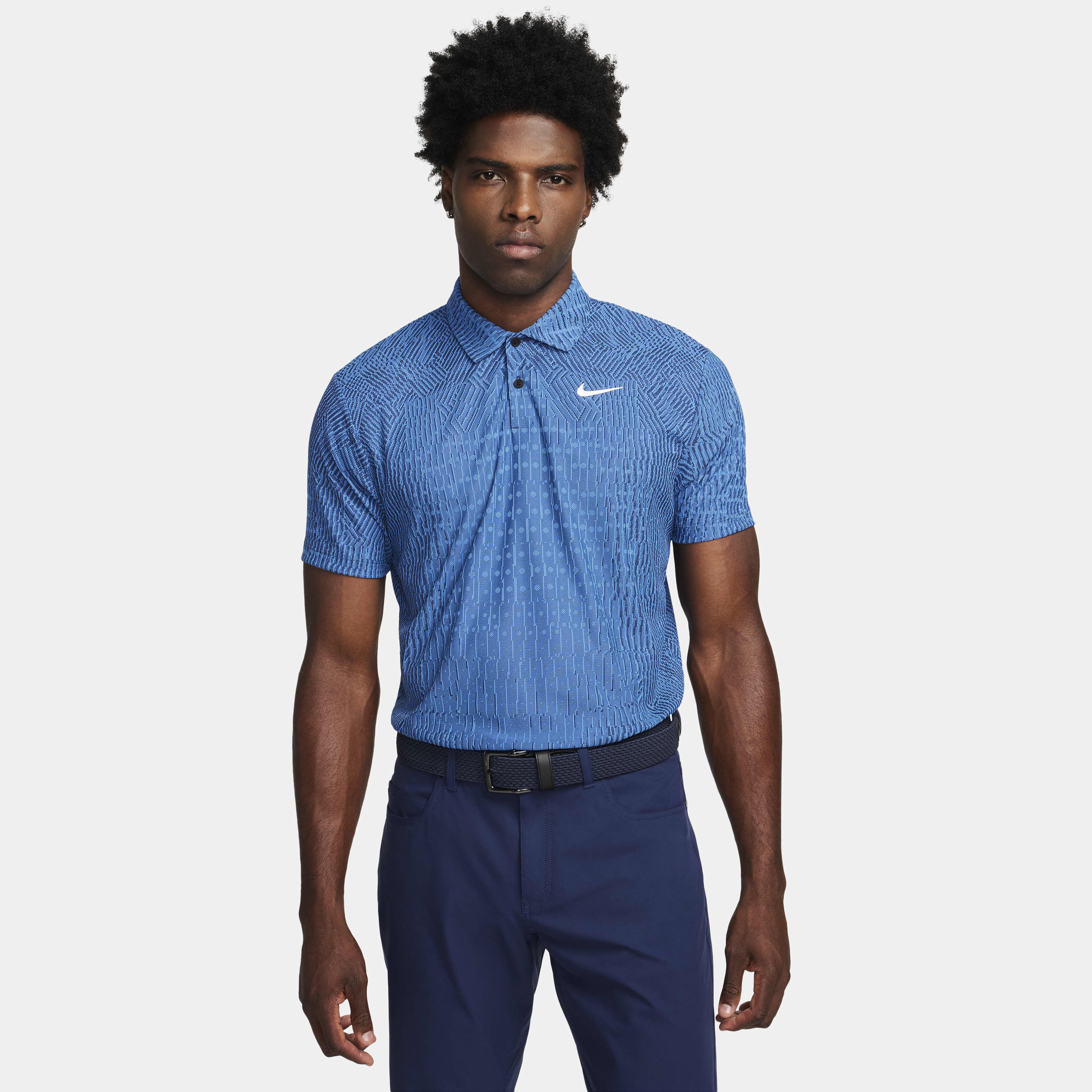 blue nike golf shirt