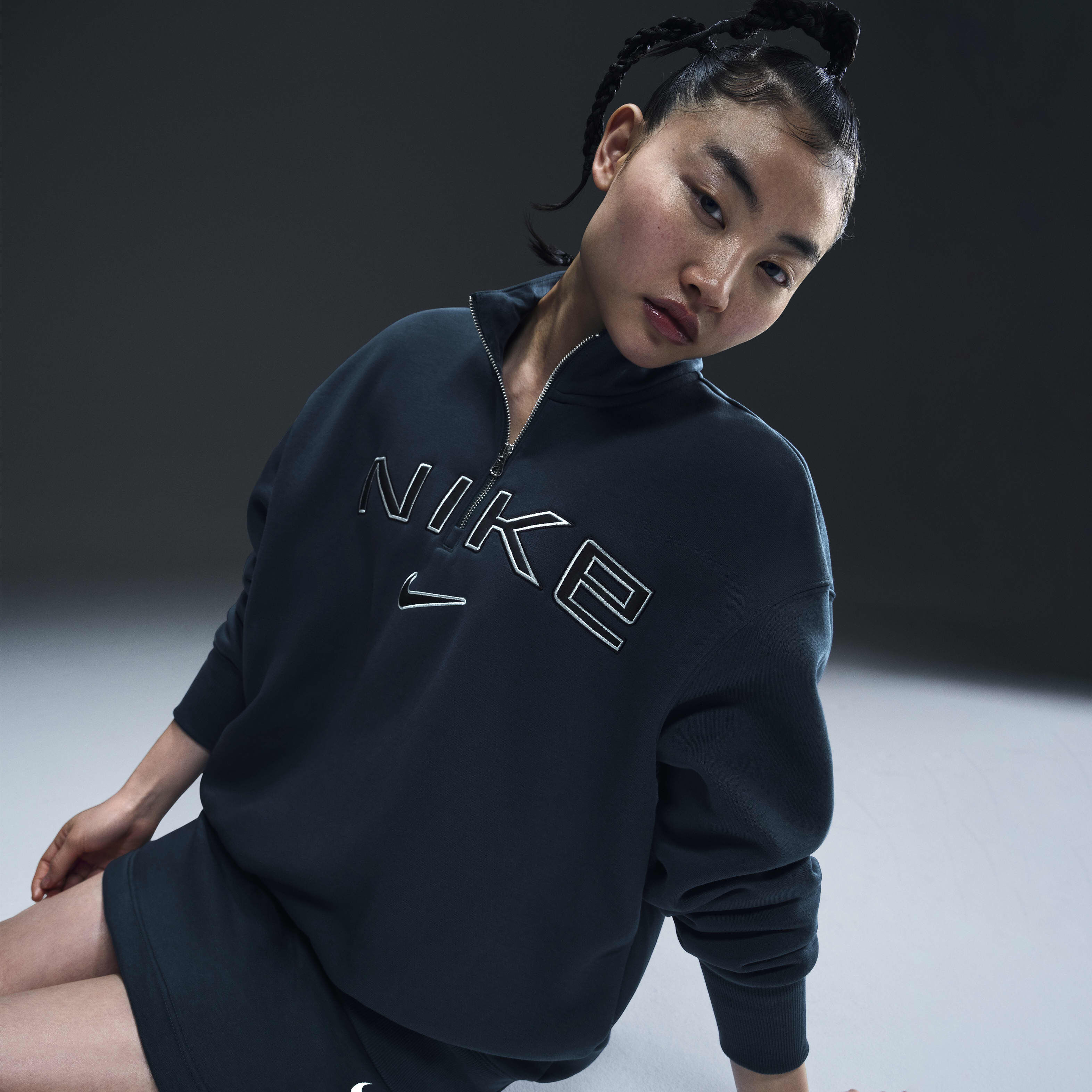 Buy Nike Sportswear Phoenix Fleece Women s Oversized 1 4 Zip Logo Top Nike Kuwait Official