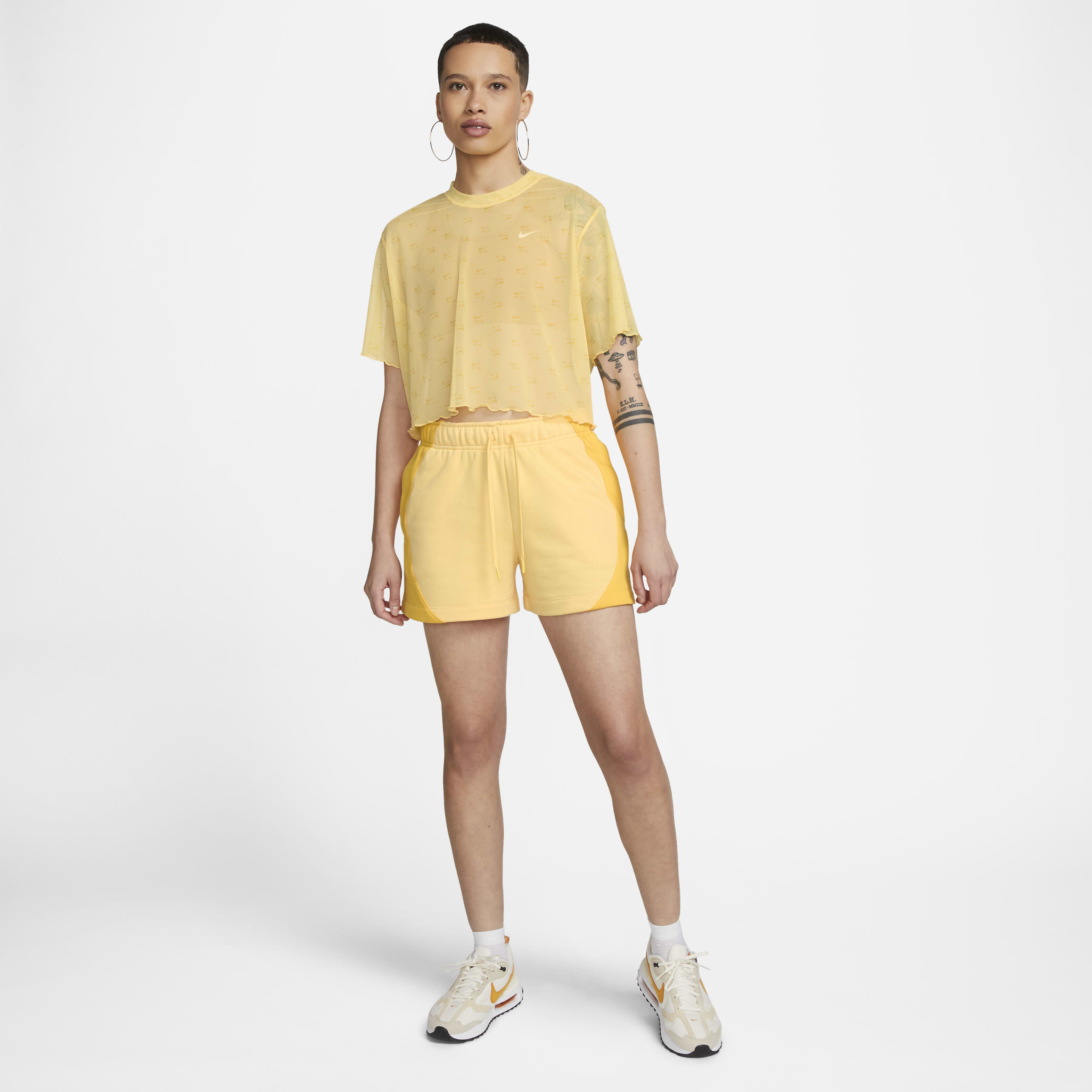 Nike mesh crop top sales
