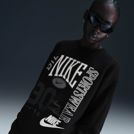 Women's Sweatshirts Sale-Nike, Nike Sportswear, Women's Oversized Crew-Neck French Terry Sweatshirt
