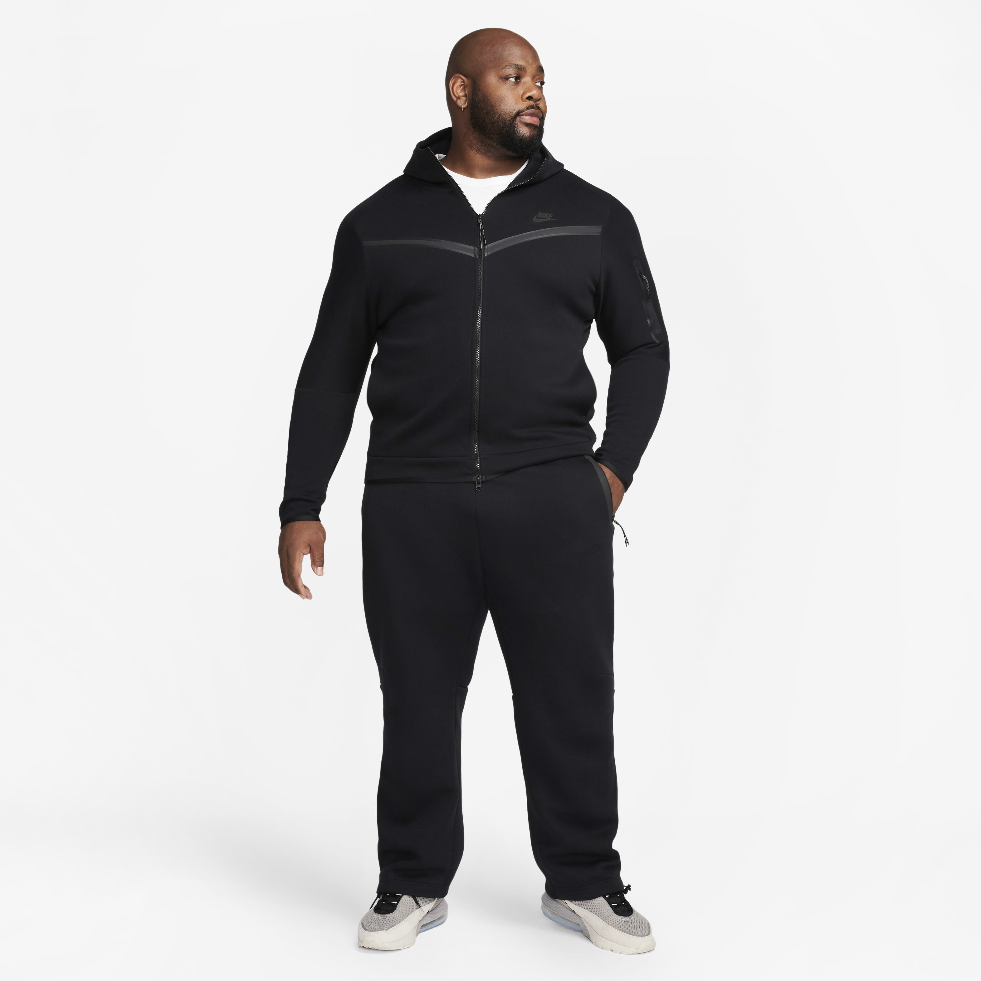 Buy Nike Sportswear Tech Fleece Men s Open Hem Tracksuit Bottoms Black Black Nike Kuwait Official