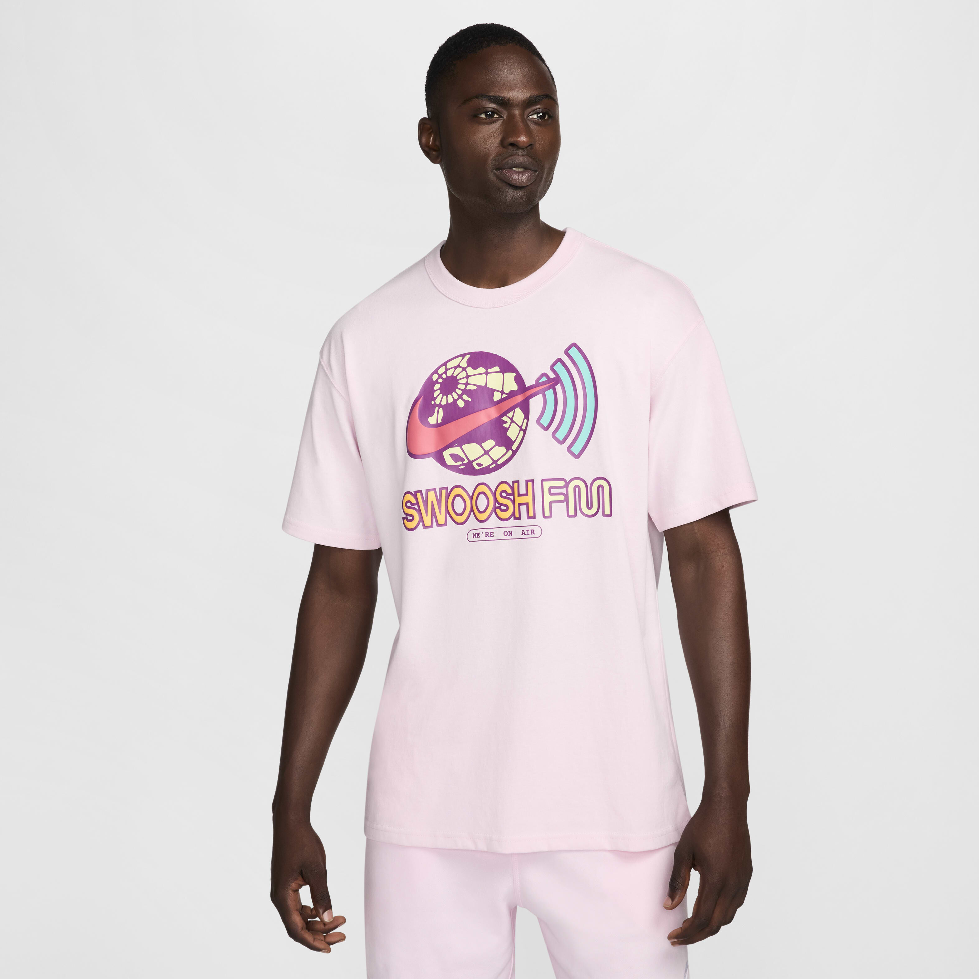 Nike pink swoosh t shirt shop