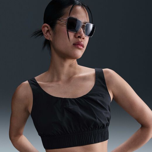 Women's Sleeveless Tank Tops-Nike, Nike Sportswear Chill Poplin, Women's Slim Cropped Tank Top