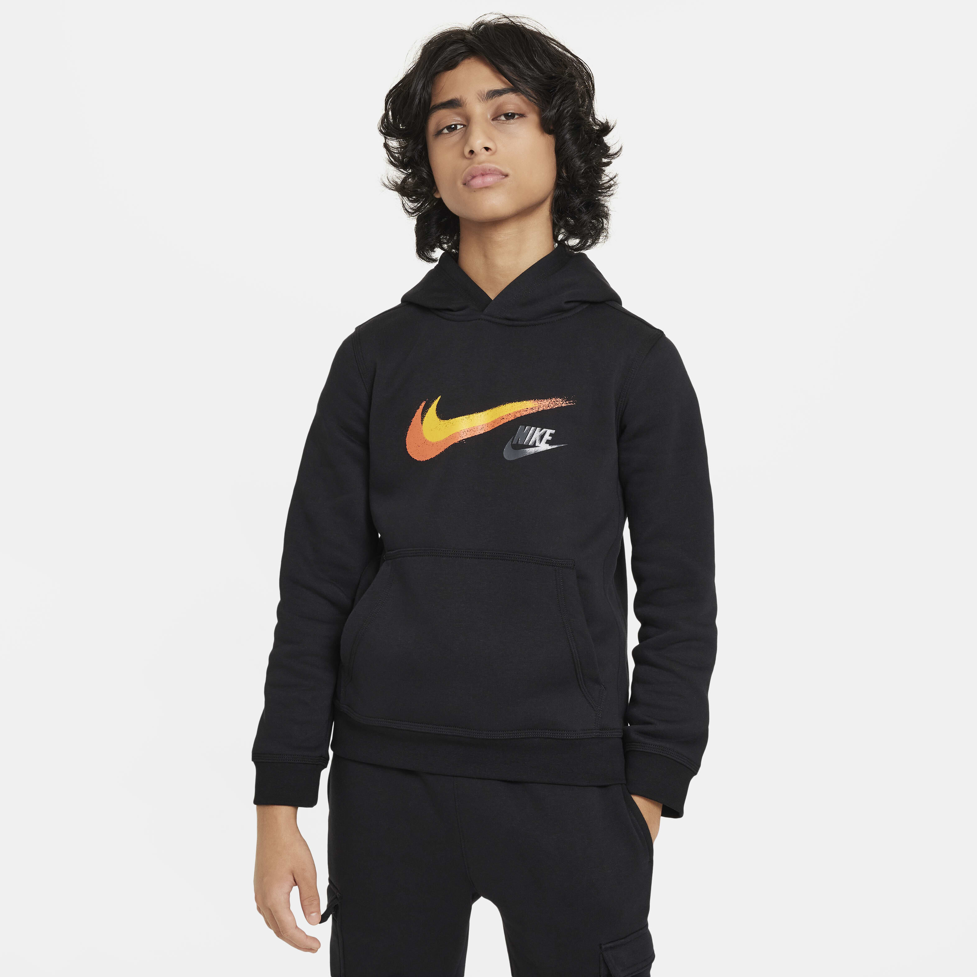Boys black nike sweatshirt discount