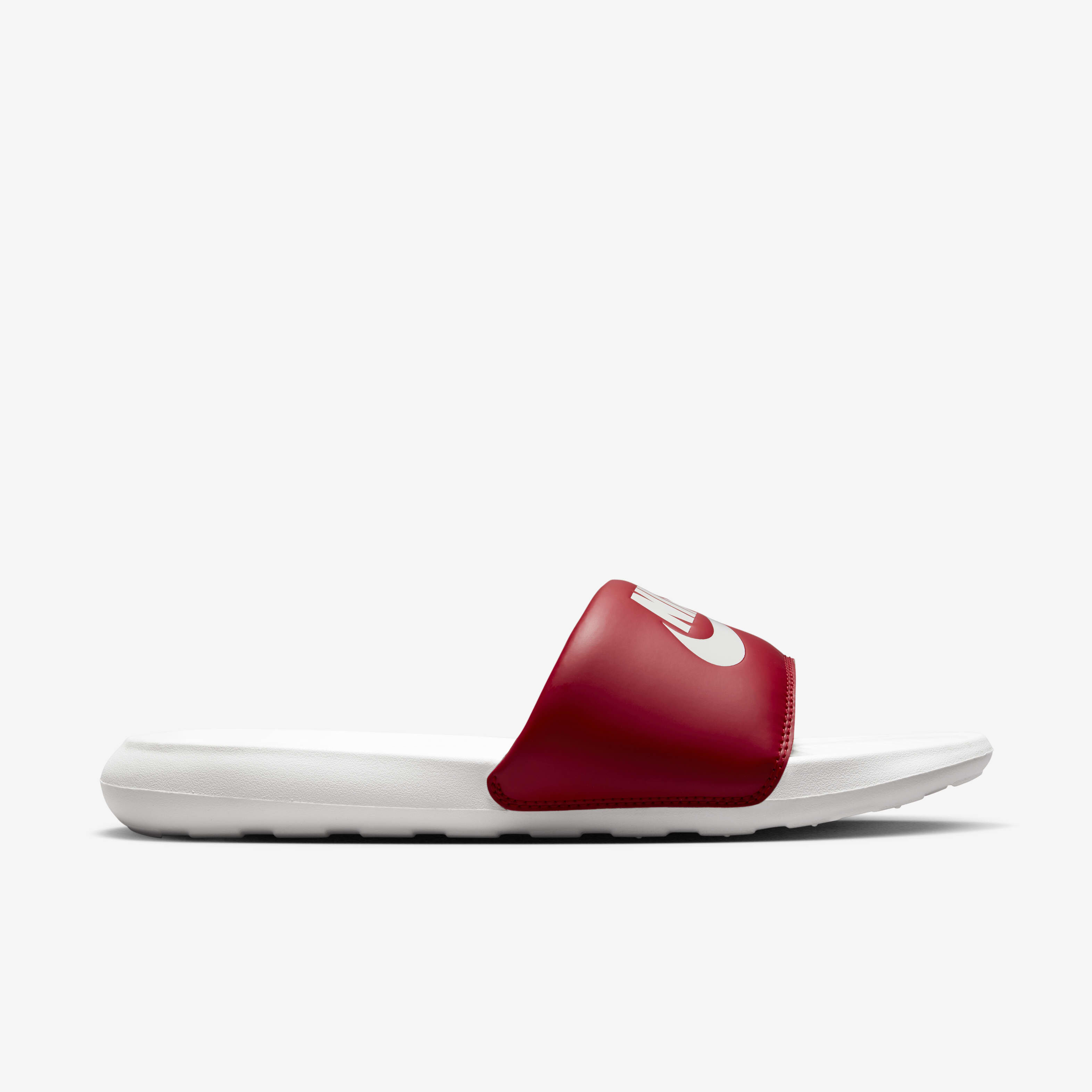 red and white nike slippers