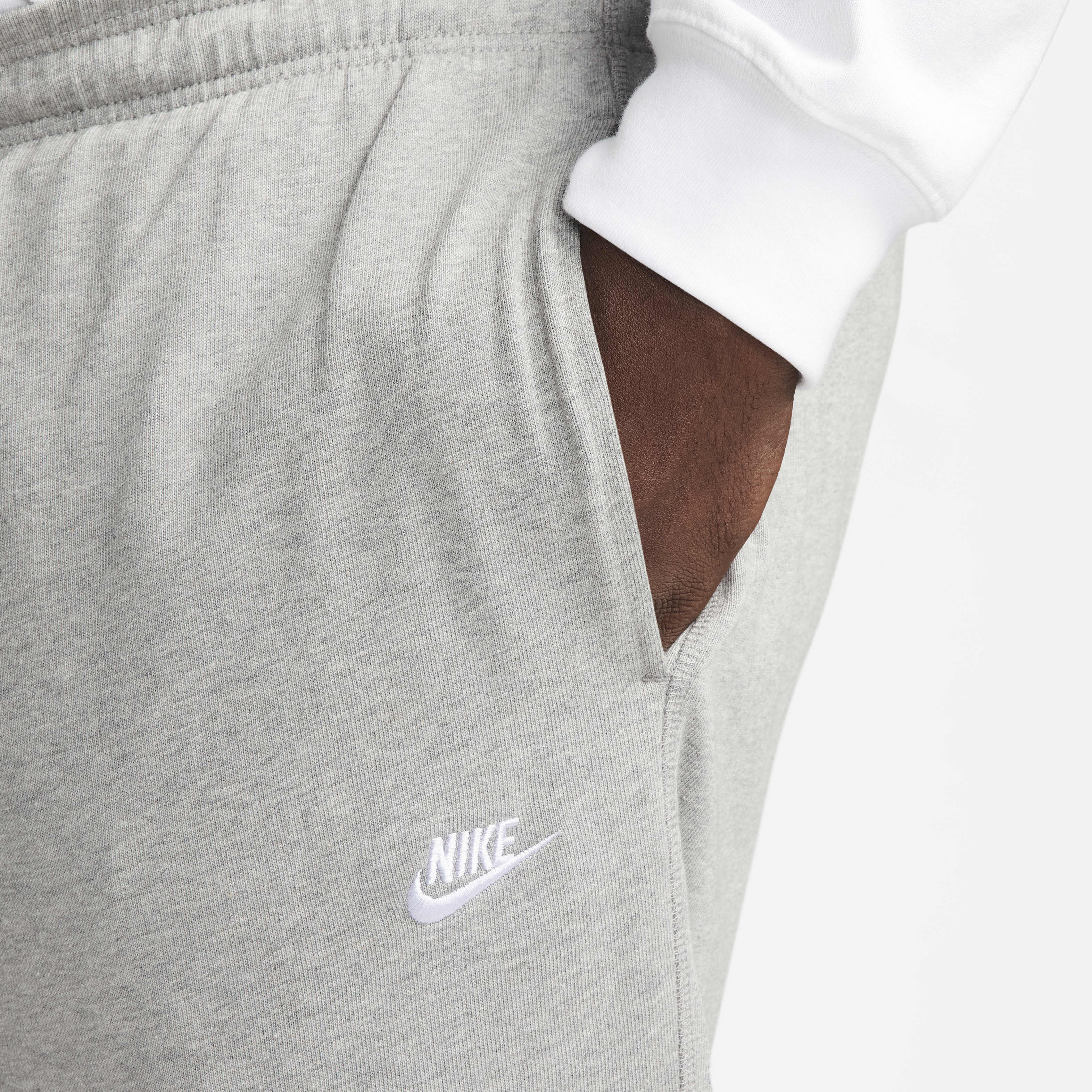 Buy Nike Club Men's Knit Joggers - Dark Grey Heather/White