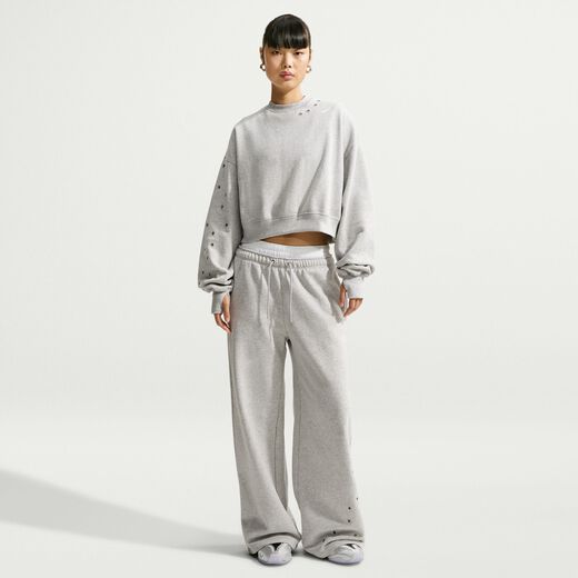 Studio Fleece-Nike, Nike Studio Fleece Medium Weight, Women's Oversized Cropped Crew-Neck Sweatshirt