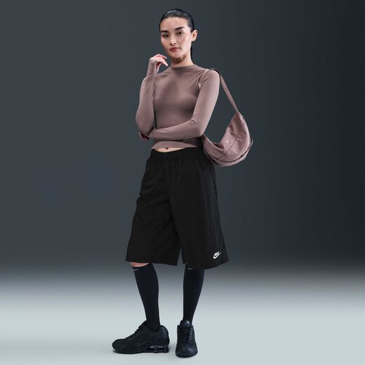Women's Shorts-Nike, Nike Sportswear, Women's Mid-Rise Loose Knee-Length Shorts Women's Shorts-Nike, Nike Sportswear, Women's Mid-Rise Loose Knee-Length Shorts