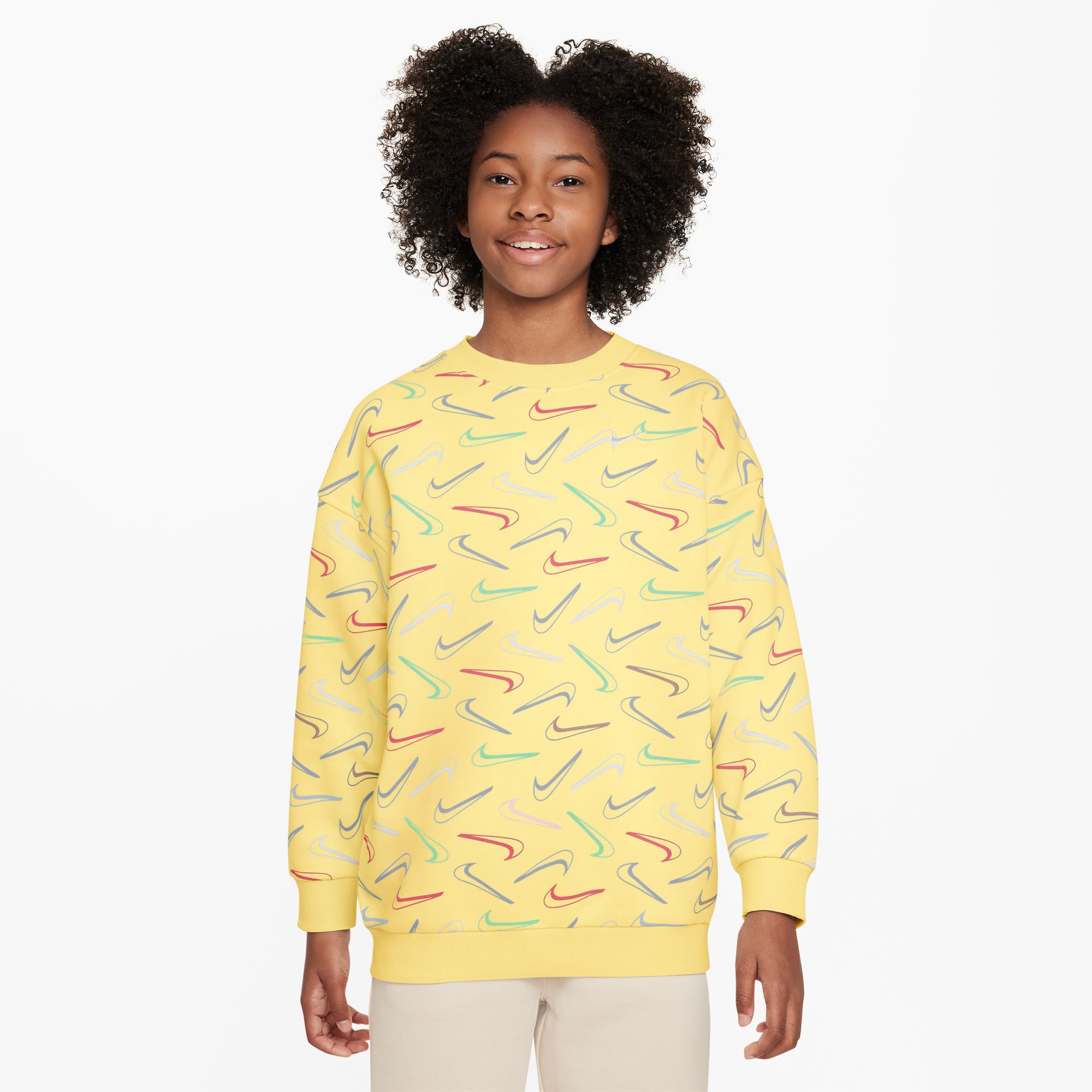 nike club crew sweatshirt yellow