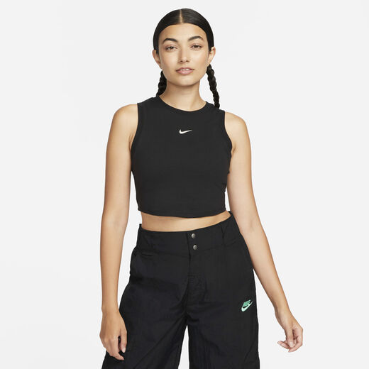 Women's Sleeveless Tank Tops-Nike, Nike Sportswear Chill Knit, Women's Tight Cropped Mini-Rib Tank Top