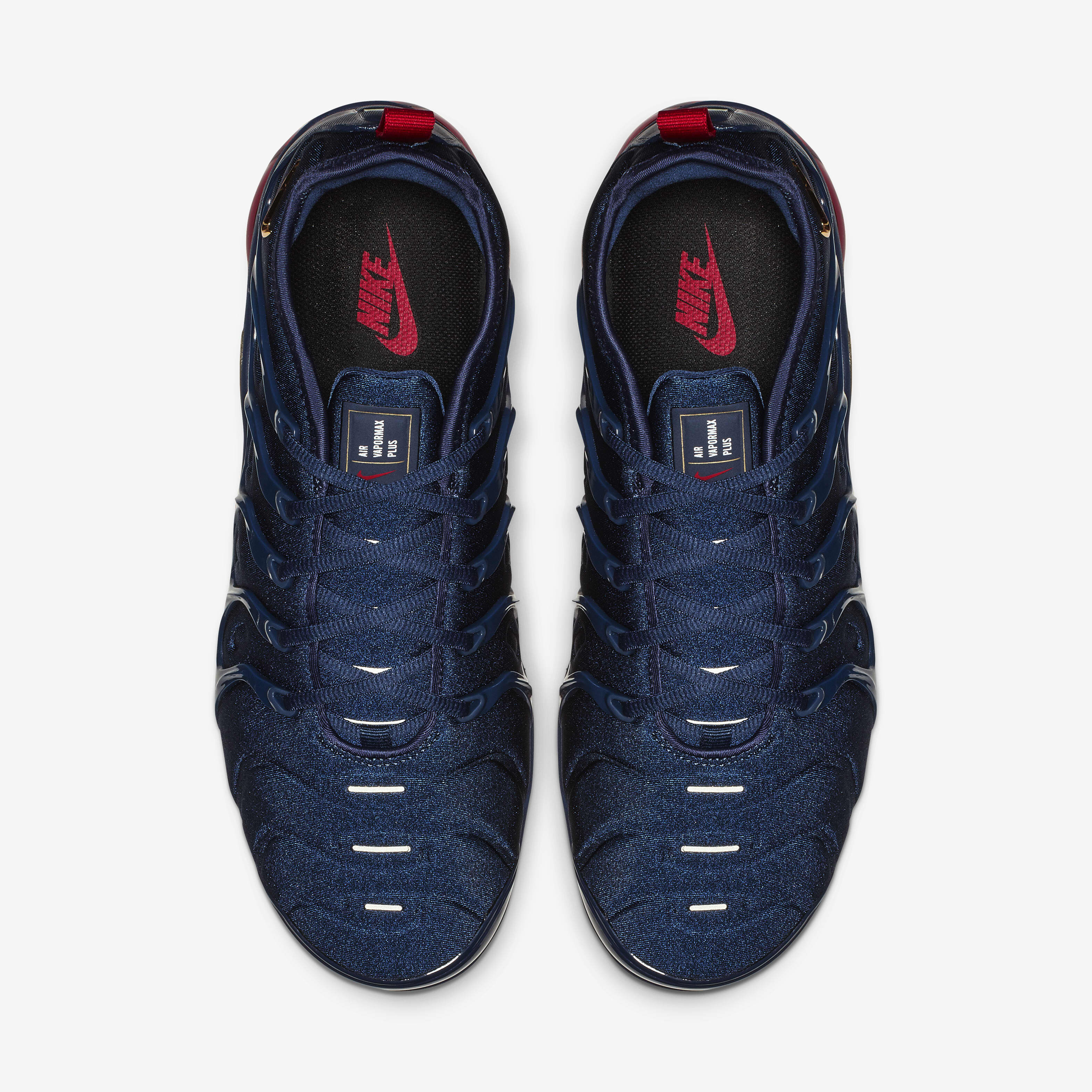 Buy Nike Air VaporMax Plus Men s Shoes Midnight Navy Black University Red Metallic Gold Nike Kuwait Official