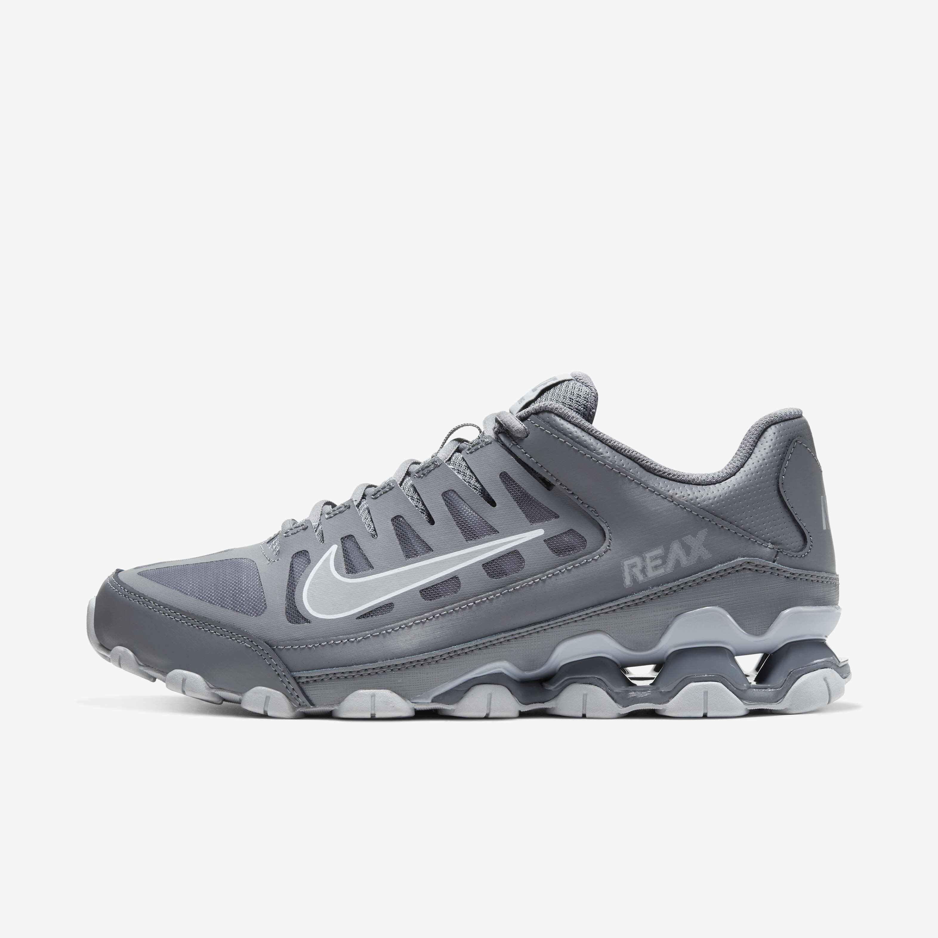 Buy Nike Reax 8 TR Men s Workout Shoes White Aviator Grey Photon Dust Metallic Cool Grey Nike Kuwait Official