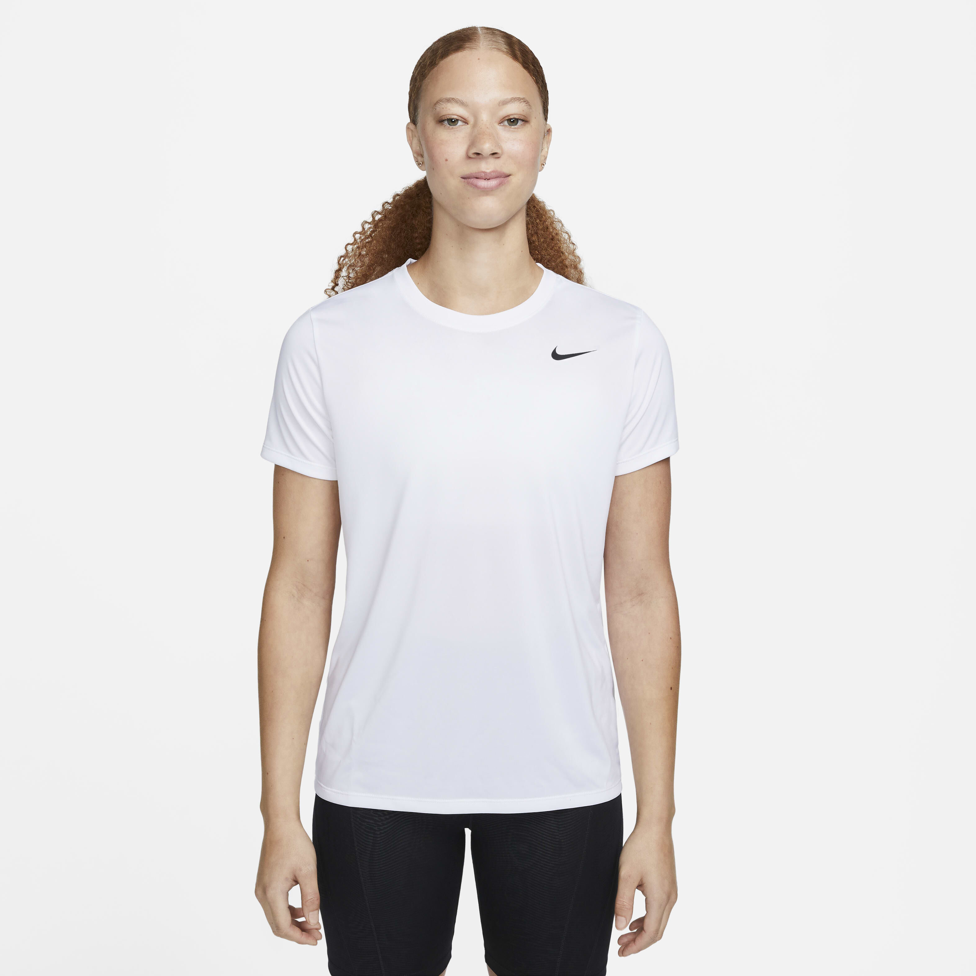 Buy Nike Dri FIT Women s T Shirt White Black Nike Kuwait Official