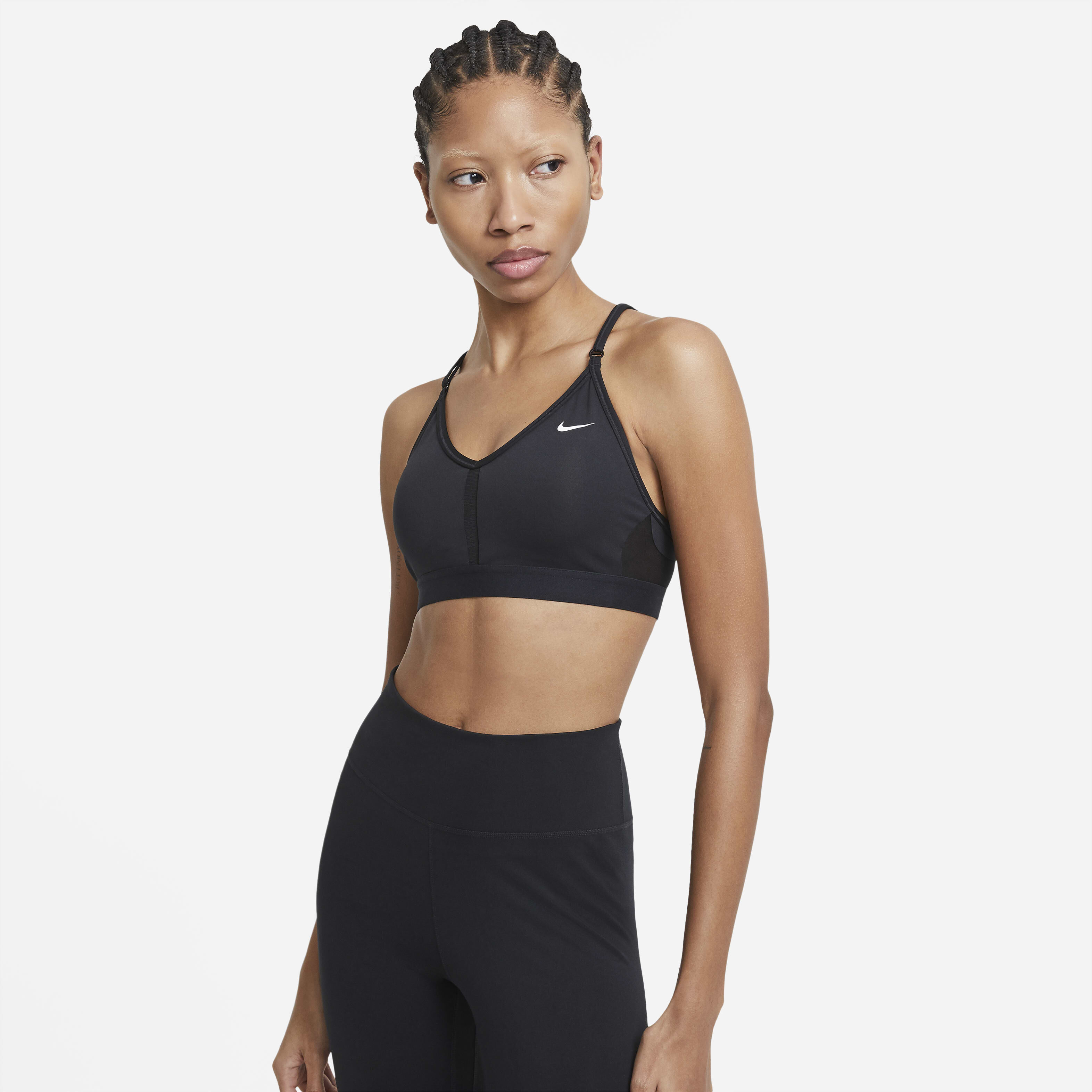 Nike indy logo women's light support sports bra hot sale