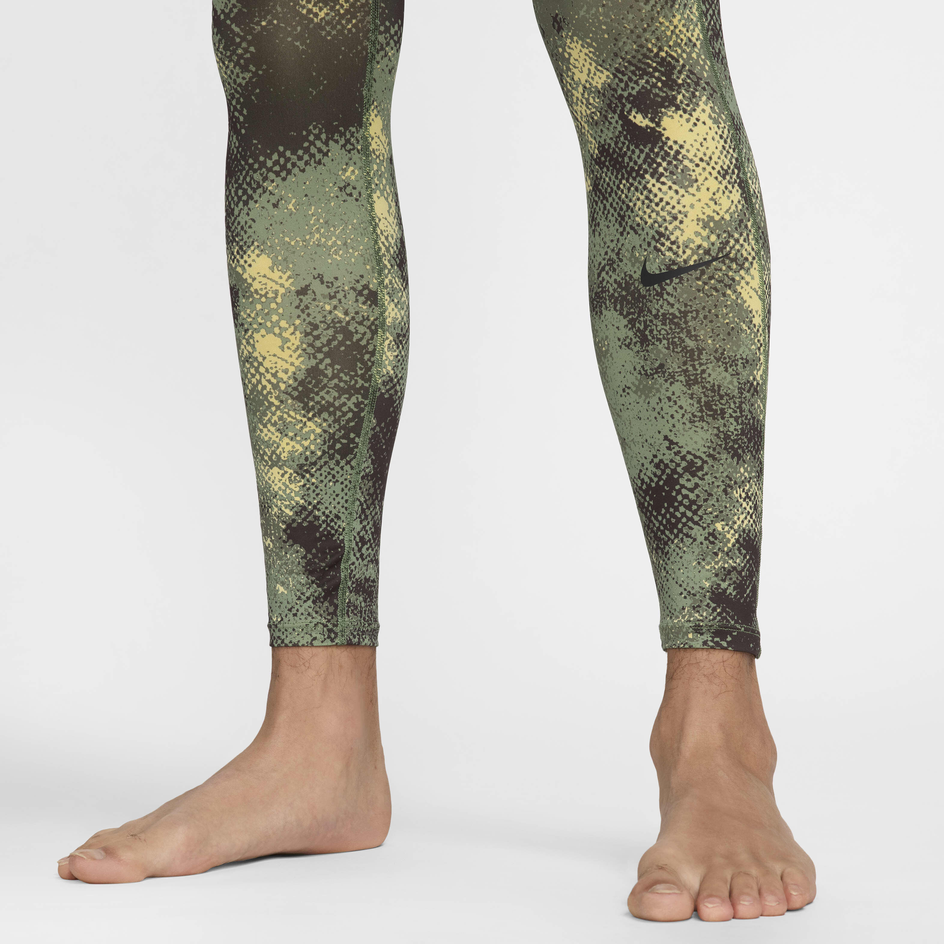 Buy Nike Pro Camo Men s Dri FIT Tights Oil Green Medium Olive Black Nike Kuwait Official