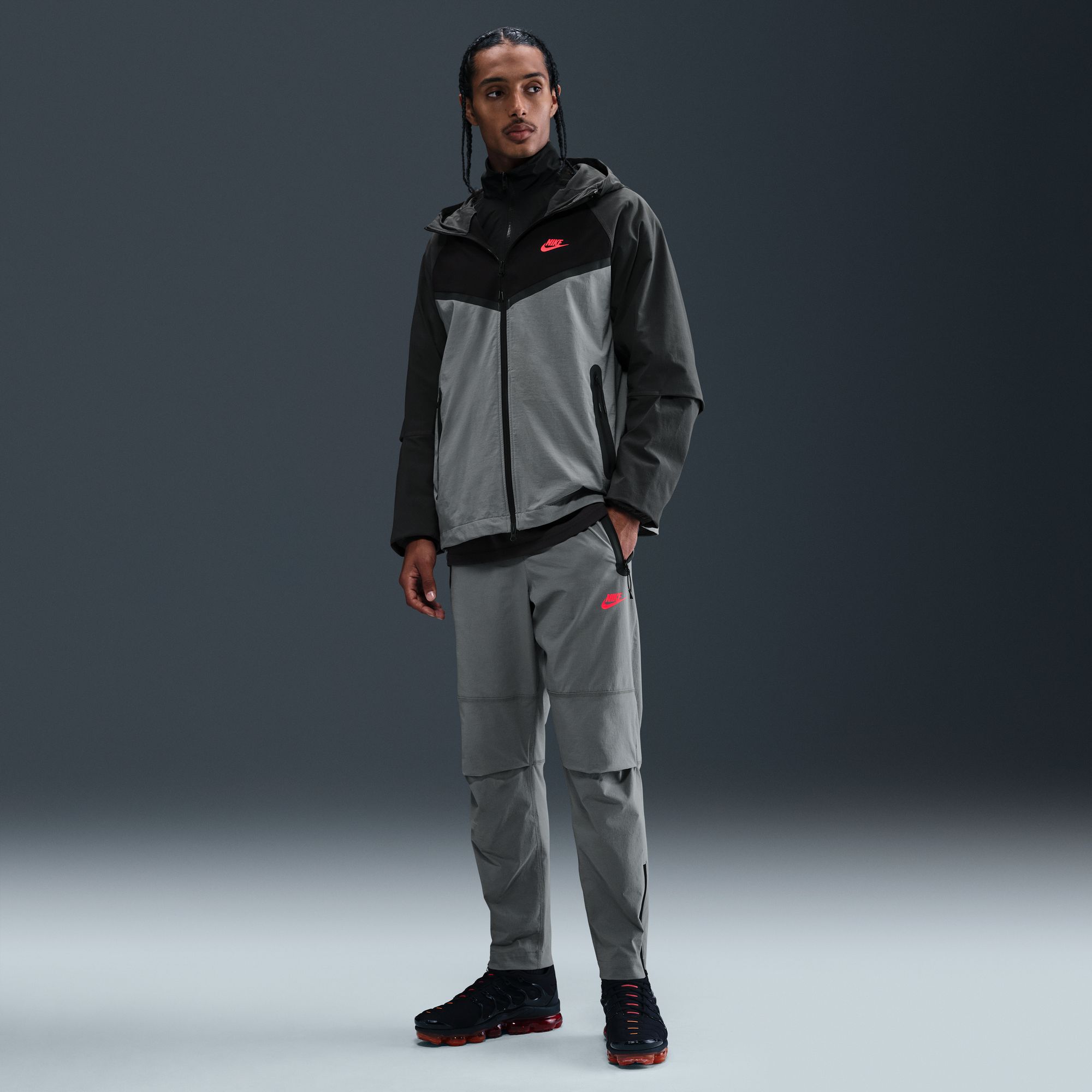 Buy Nike Tech Men's Woven Open-Hem Trousers - Smoke Grey