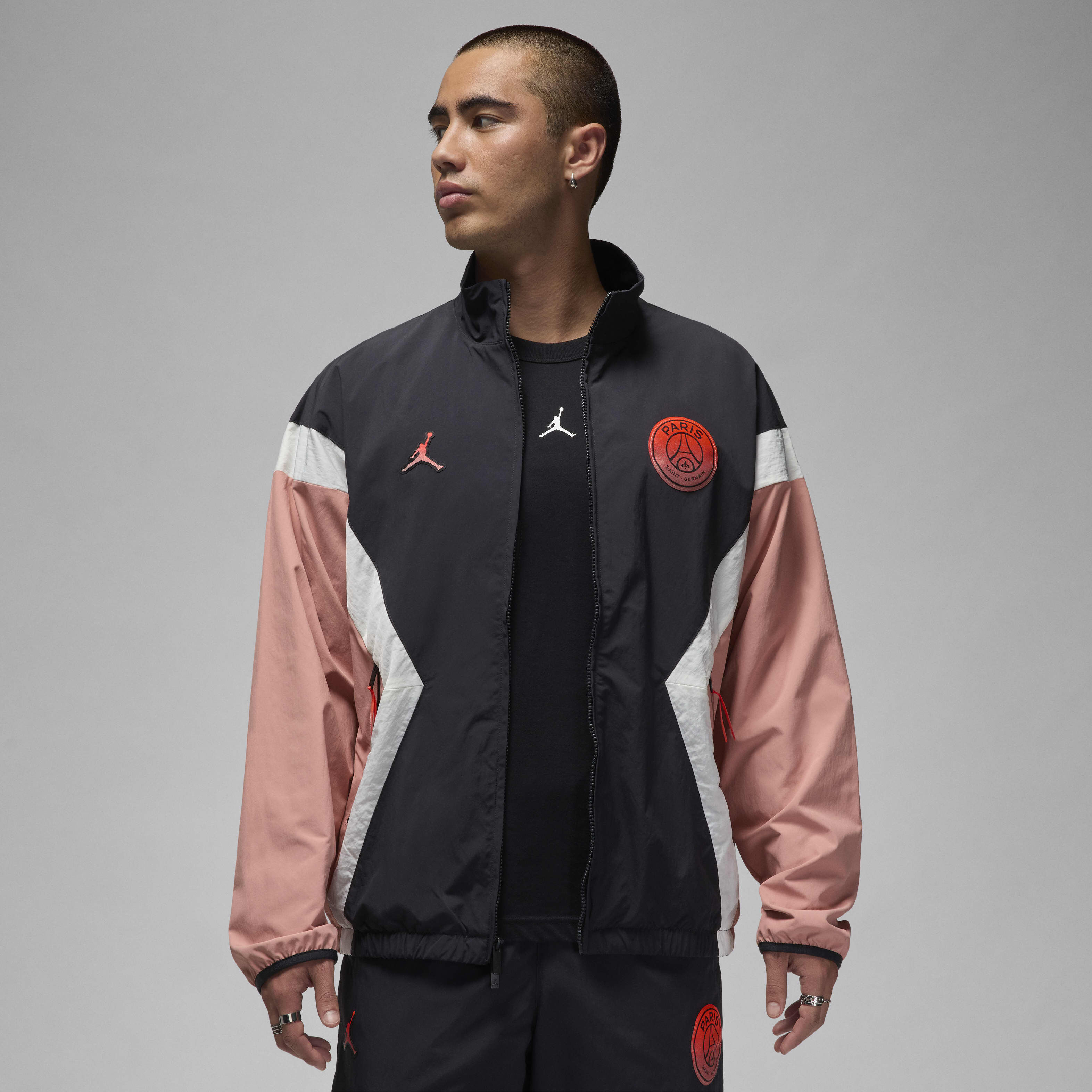 Buy Paris Saint Germain Men s Anthem Jacket Rust Pink Off Noir Sail Infrared 23 Nike Kuwait Official