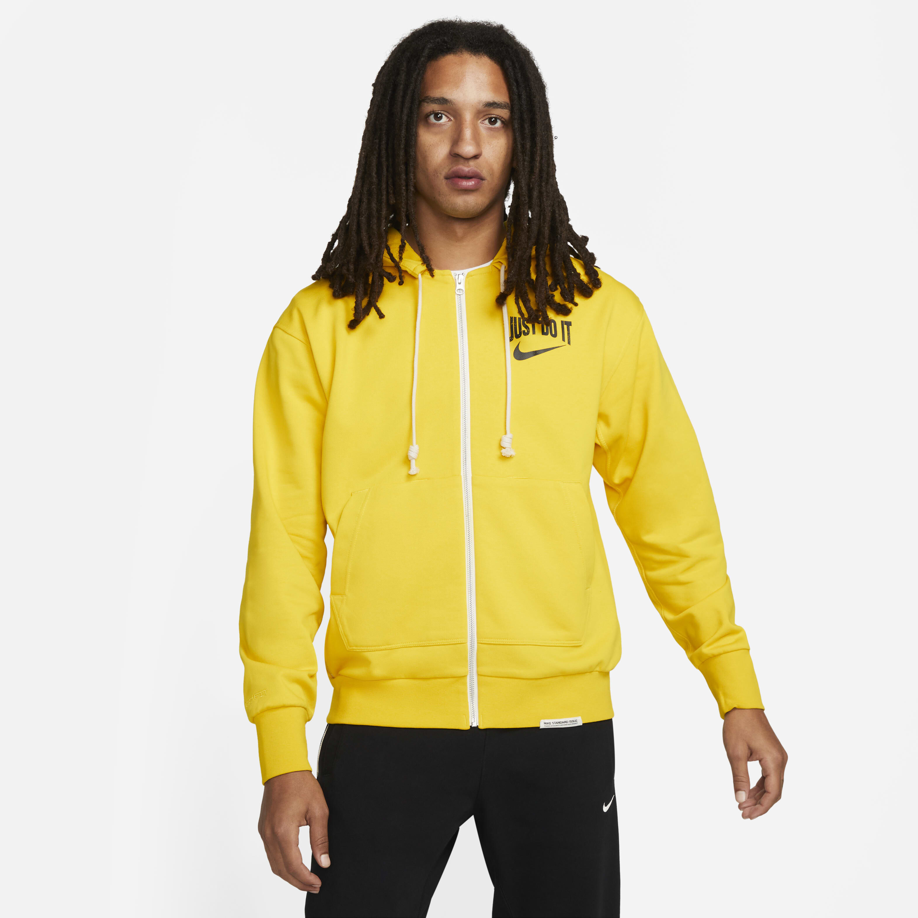 Buy Nike Dri FIT Standard Issue Men s Full Zip Basketball Hoodie Speed Yellow Black Nike Kuwait Official