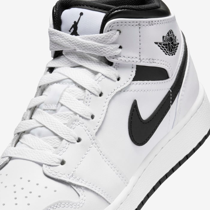 Buy Air Jordan Mid Older Kids' Shoes White/White/Black/Black