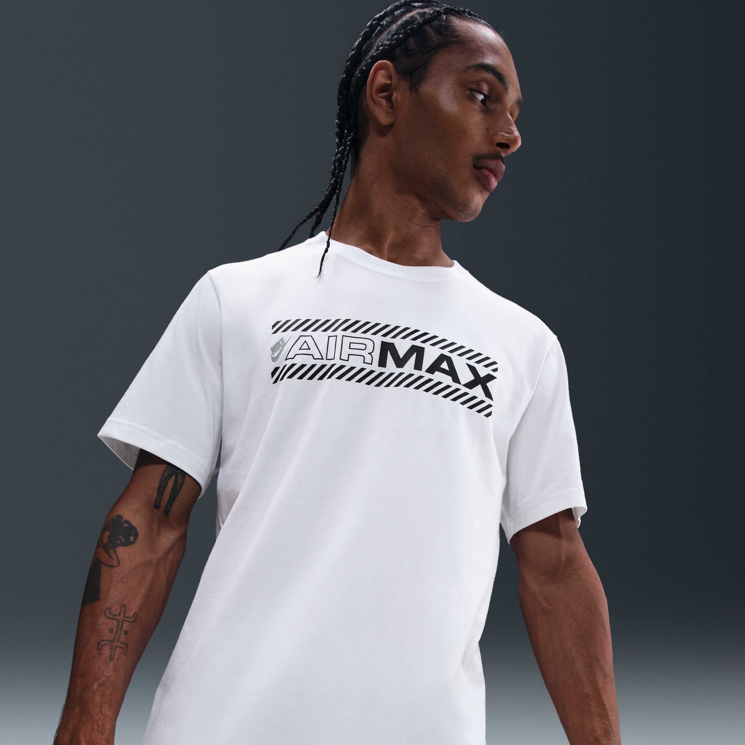 white nike air max shirt