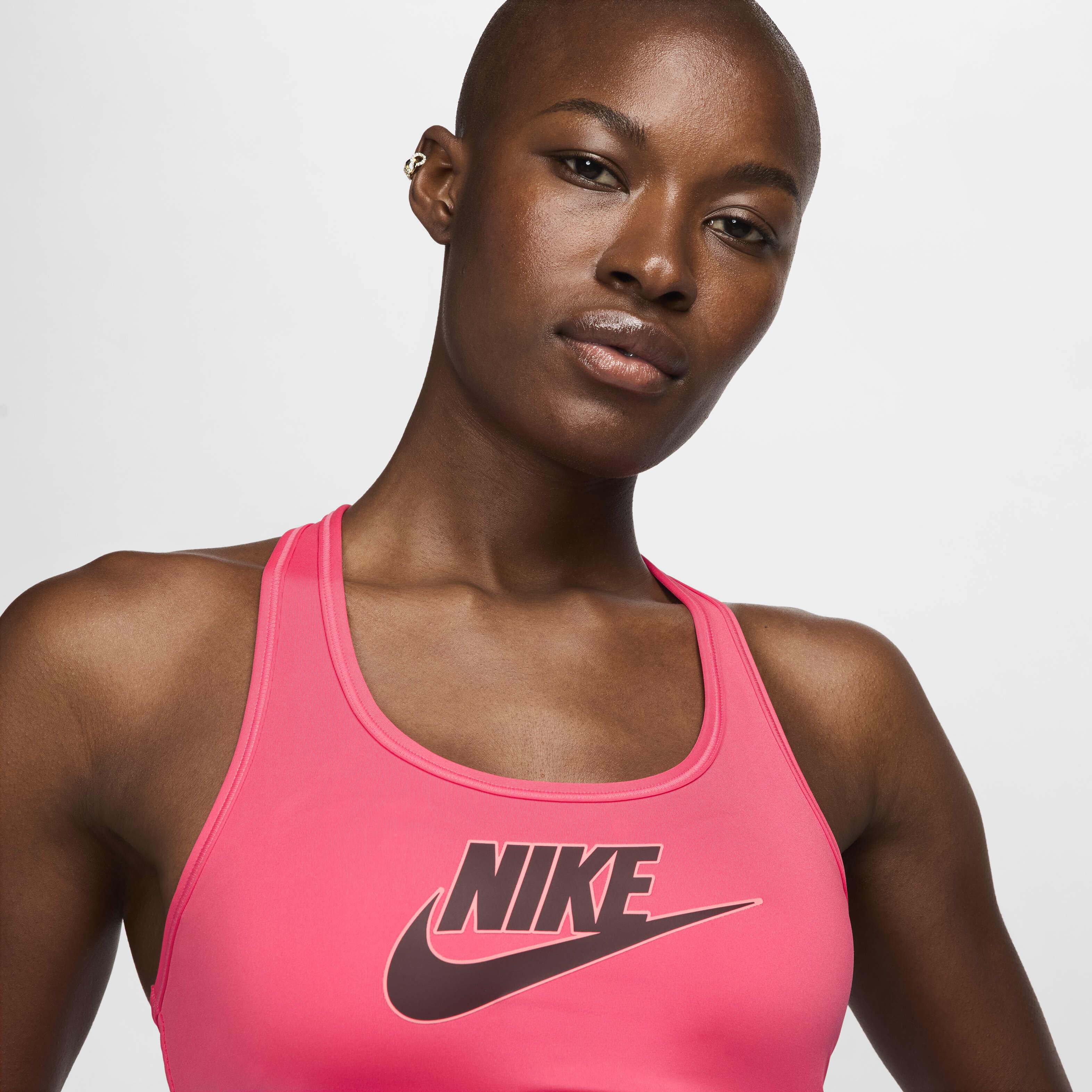Buy Nike Swoosh Medium Support Women s Padded Logo Sports Bra Nike Kuwait Official