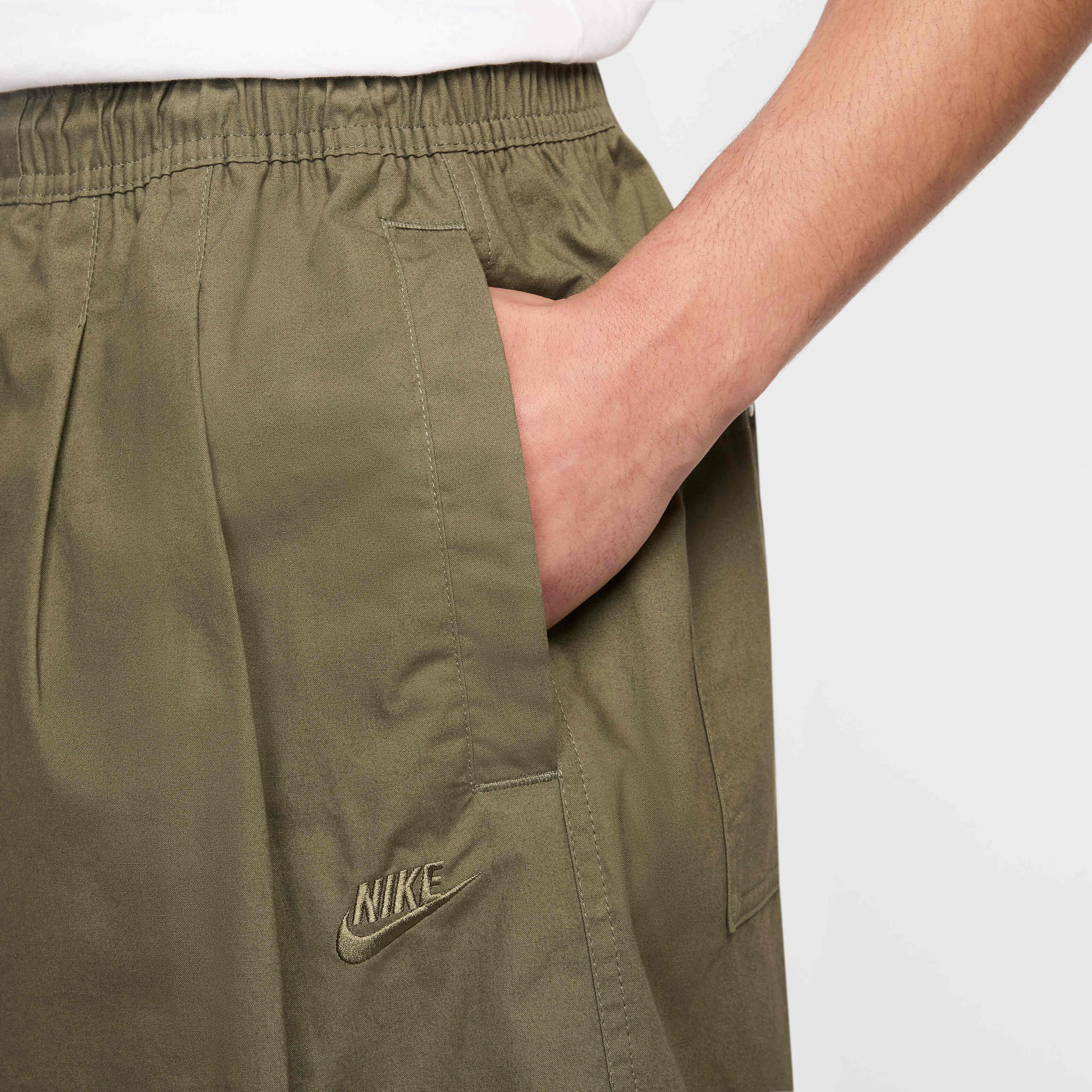 Buy Nike Club Men's Balloon Trousers - Medium Olive/Medium