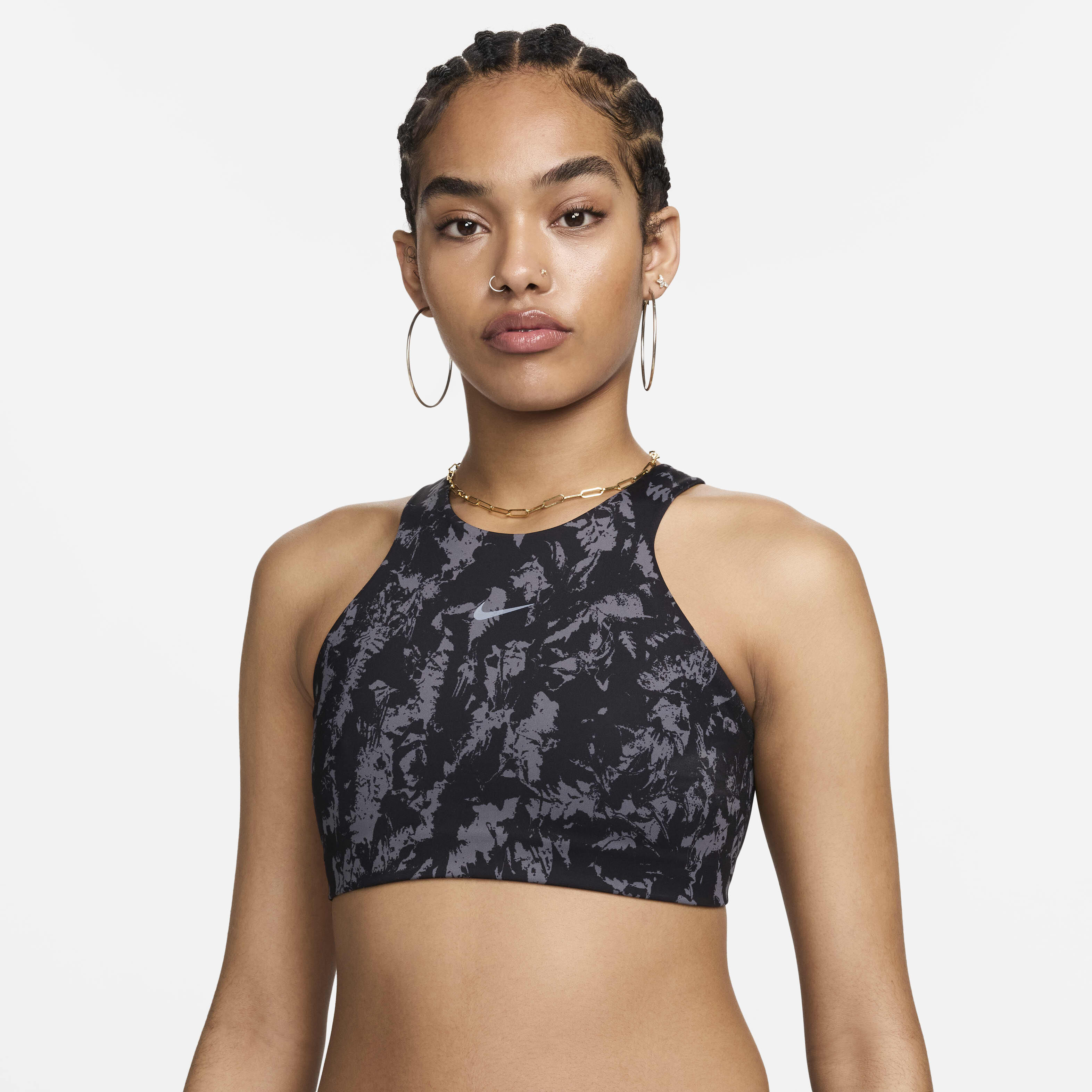 Buy Nike One Strappy Back Women s Medium Support Lightly Lined Printed Sports Bra Nike Kuwait Official